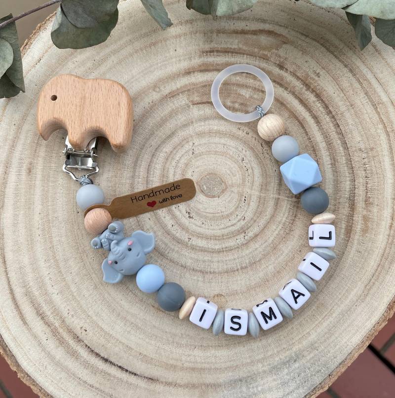 Schnullerkette Mit Namen/Junge Elefant Geschenk Zur Geburt Personalisierte Nuckelkette von Etsy - EdelGefaedelShop