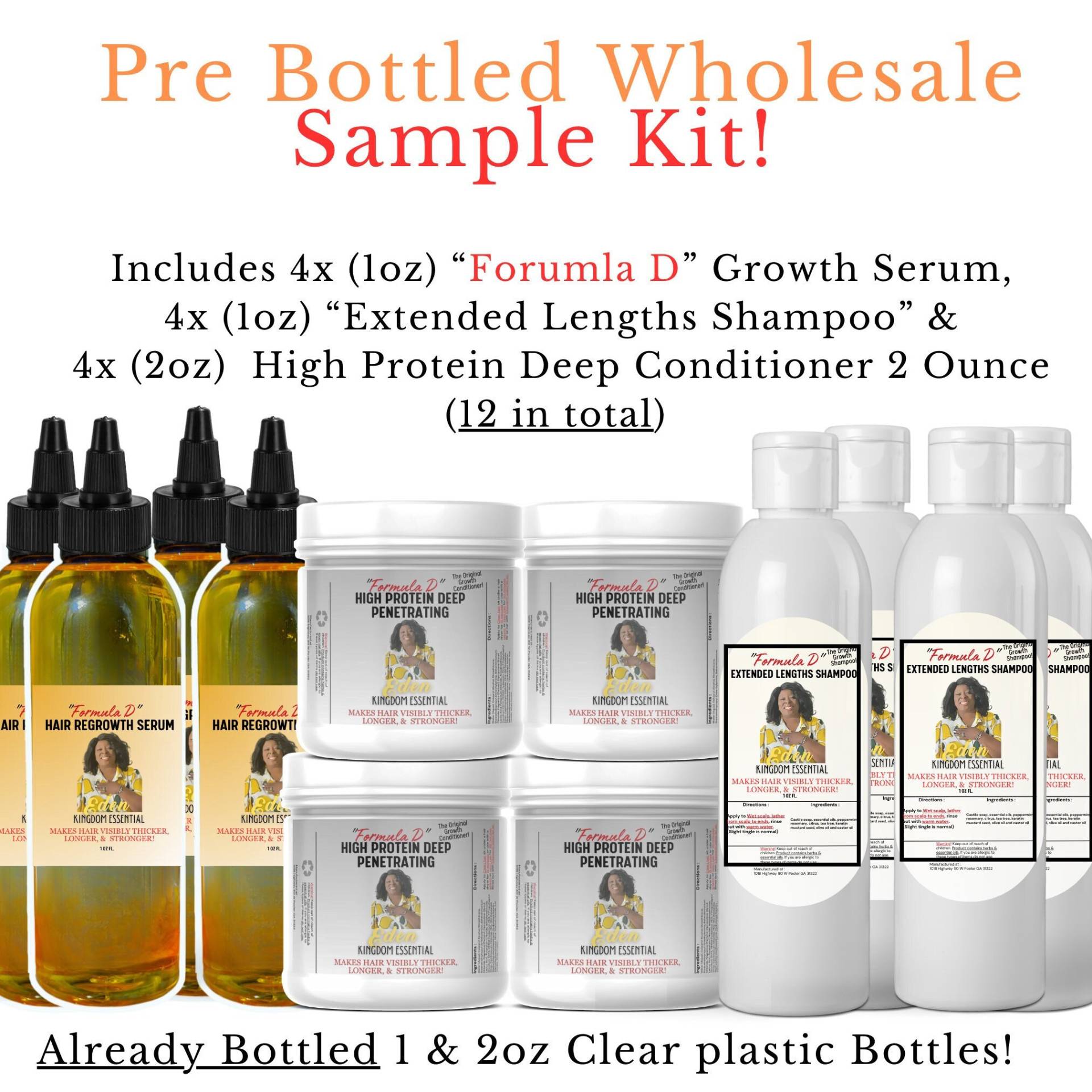 Eigenmarken-Großhandel-Musterkit - Natürliche Haarpflegeprodukte 4Serum, 4 Shampoo, Conditioner Handelsmarkenwaren Für Das Haarpflegegeschäft von Etsy - EdenKingdomEssential