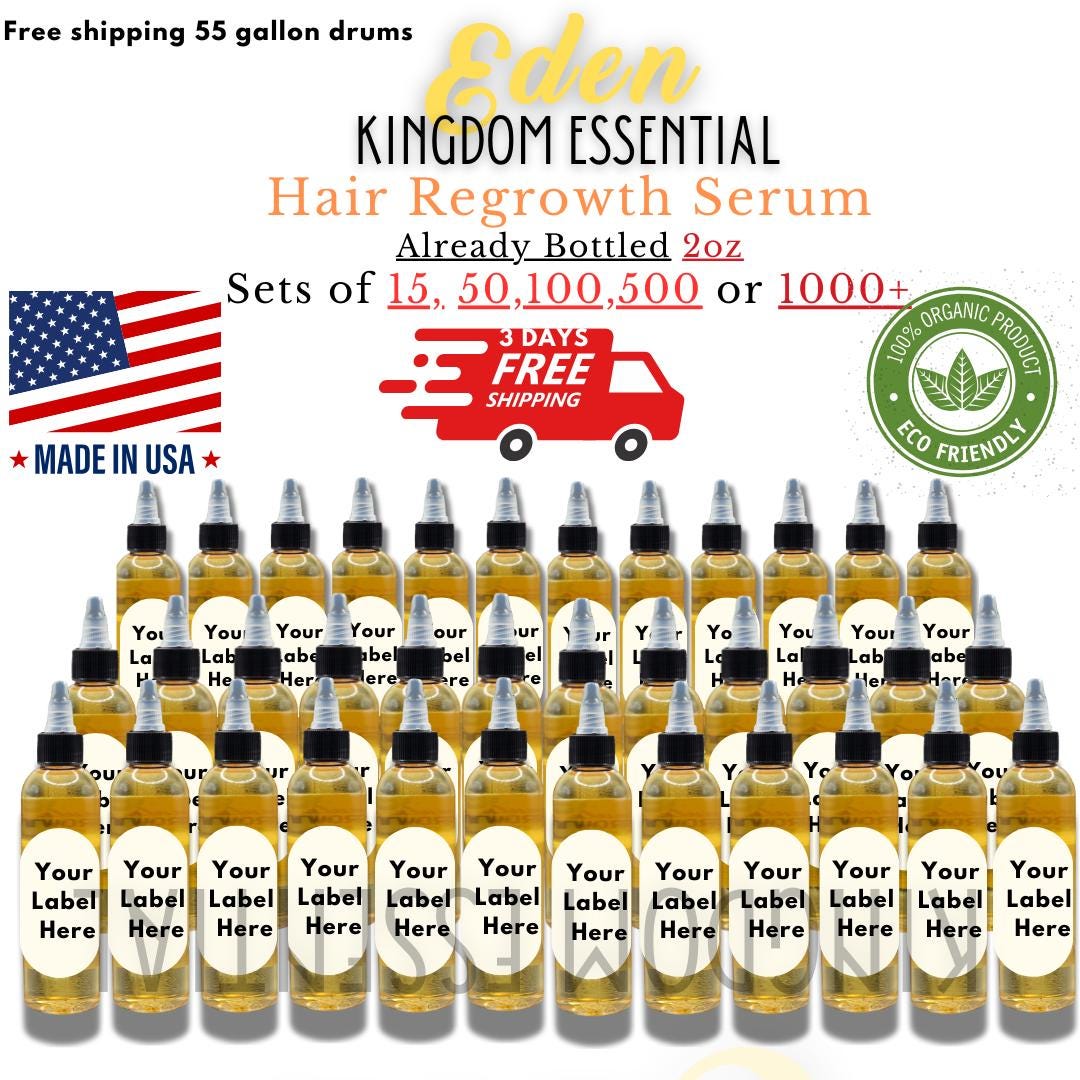 Formel-D-Haaröl-Großhandel - Einzelne Flaschen 2-4 Unzen Privatmarken-Haar-Wachstums-Lösung. Steigern Sie Das Haarpflegegeschäft Mit Unserer Formel von Etsy - EdenKingdomEssential
