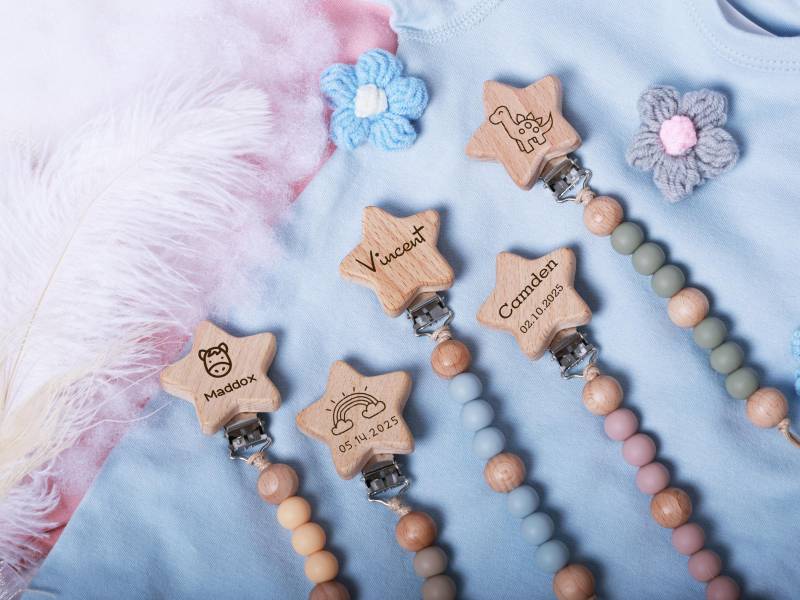 Personalisierbarer Stern Schnullerclip - Denim, Schnullerhalter Nach Kundenwunsch Für Neugeborene, Pastell Babygirl Binky Halter, Neugeborenen Personalisierbarer Stern Schnullerclip - Denim, Schnullerhalter Nach Kundenwunsch Für Neugeborene, Pastell Babygirl Binky Halter, Neugeborenen von Etsy - Ehdjsj