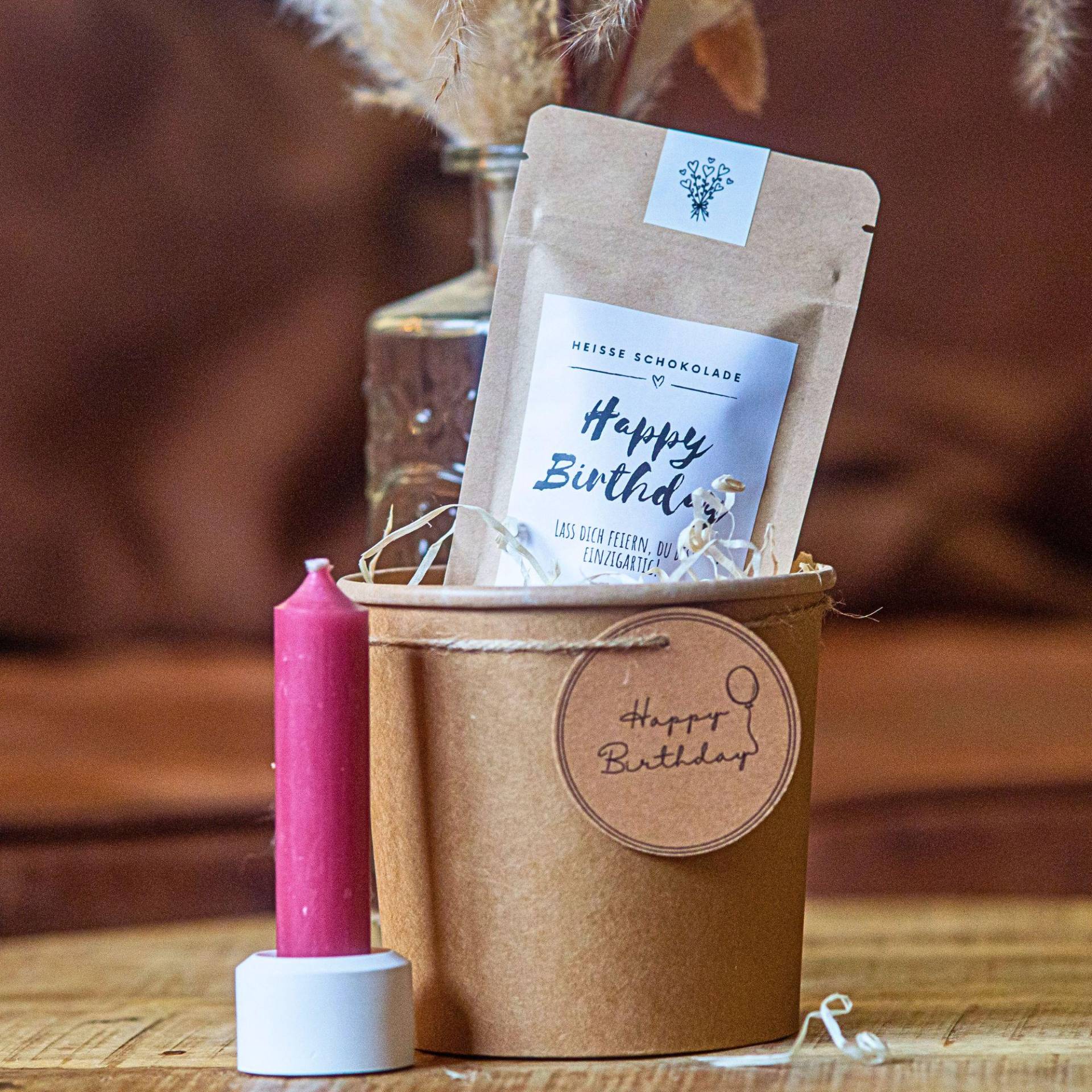 Geschenkset Zum Geburtstag Mit Kerze, Kuchen Und Tee Oder Kakao, Handmade, Kleinigkeit, Happy Birthday Für Kollegen, Überraschungsgeschenk Geschenkset Zum Geburtstag Mit Kerze, Kuchen Und Tee Oder Kakao, Handmade, Kleinigkeit, Happy Birthday Für Kollegen, Überraschungsgeschenk von Etsy - EinzelstueckimGlueck