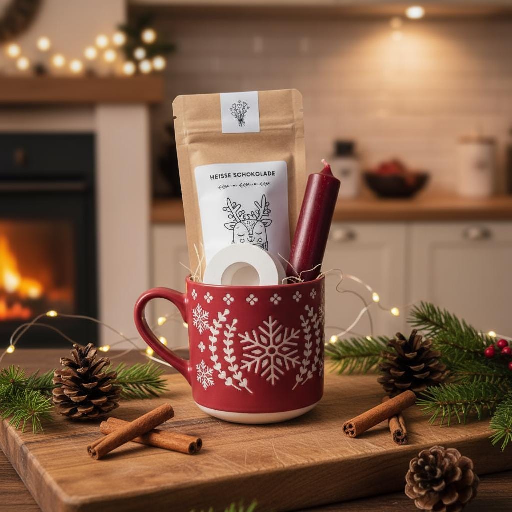 Weihnachts Geschenkset Tasse Rot Mit Kakao Oder Tee, Kerze & Halter - Winter Geschenkidee, Adventszeit, Nikolaus Geschenk Weihnachts Geschenkset Tasse Rot Mit Kakao Oder Tee, Kerze & Halter - Winter Geschenkidee, Adventszeit, Nikolaus Geschenk von Etsy - EinzelstueckimGlueck