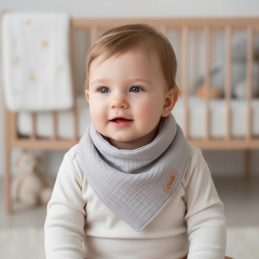 Babytuch Personalisiert - Halstuch Mit Druckknöpfen Babytuch Personalisiert - Halstuch Mit Druckknöpfen von Etsy - ElenasAtelier