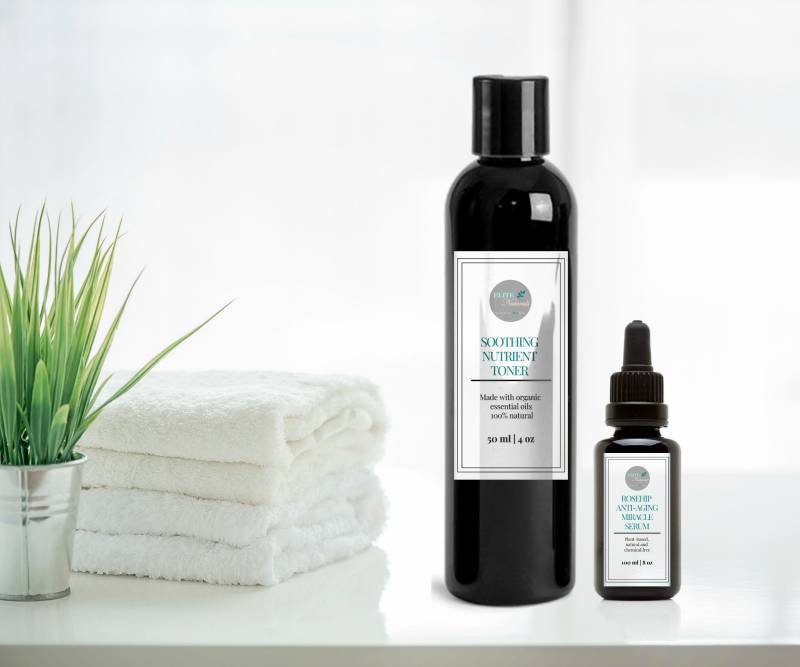 Gesichts Duo || Pflegendes Toner & Hagebutten Wunder Anti-Aging-Serum Hautpflege Set ∙ Bio 100% Natürlich von Etsy - EliteNaturalsShop