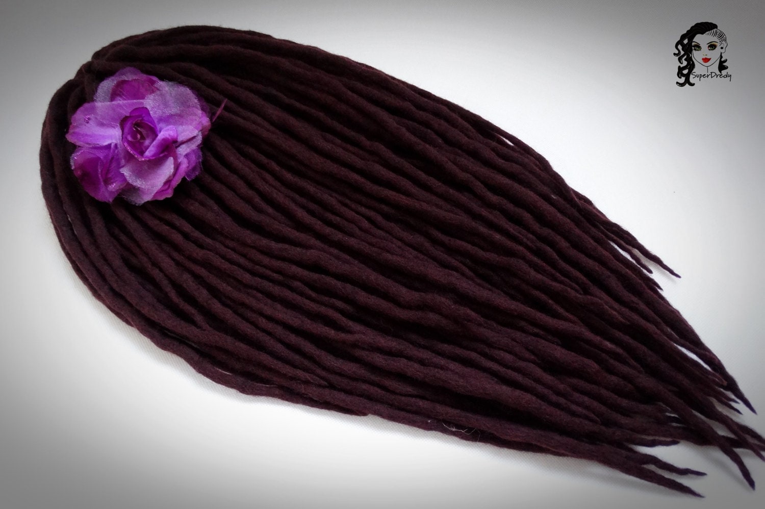 Aubergine Merinowolle Dreadlocks Doppelende De Haarverlängerung von Etsy - ElloshopDreads