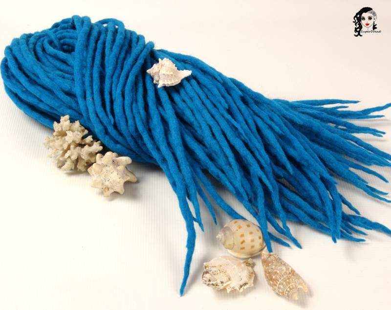 Blaue Woll Dreadlocks Doppelende De Haarverlängerung von Etsy - ElloshopDreads
