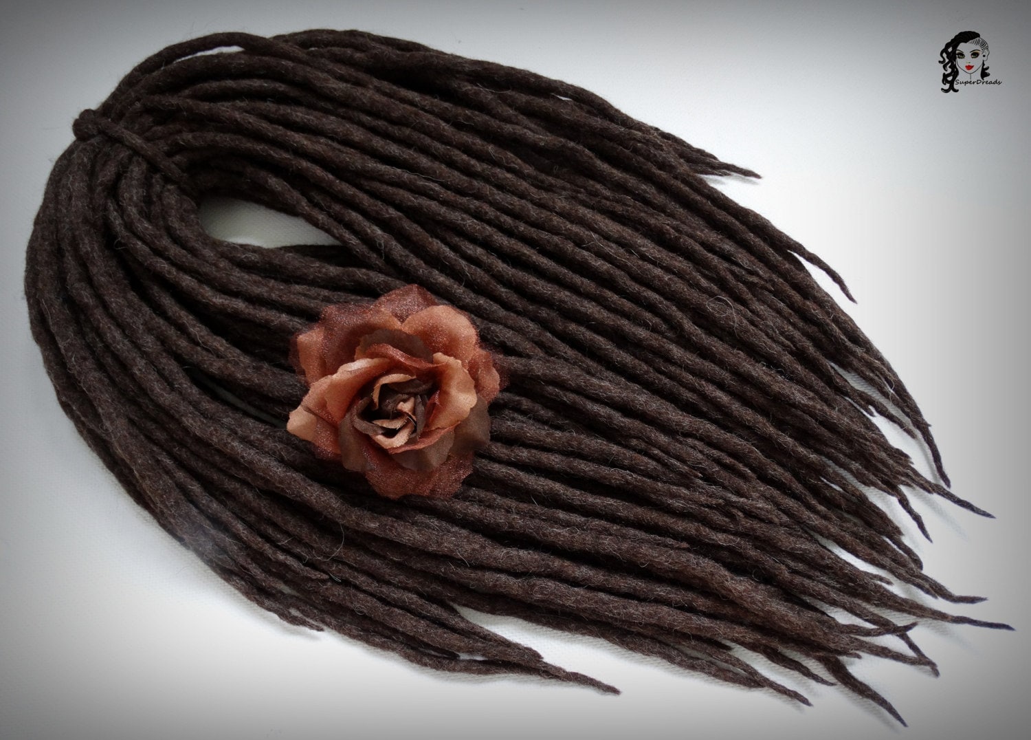 Braune Mix Wolle Dreadlocks De Doppelende Haarverlängerungen von Etsy - ElloshopDreads