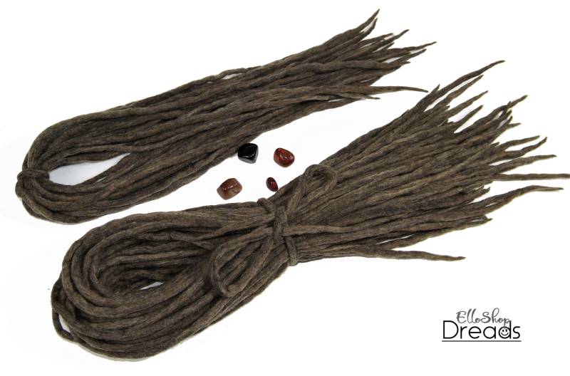 Braune Wolle Dreadlocks Doppelendige Haarverlängerung von Etsy - ElloshopDreads