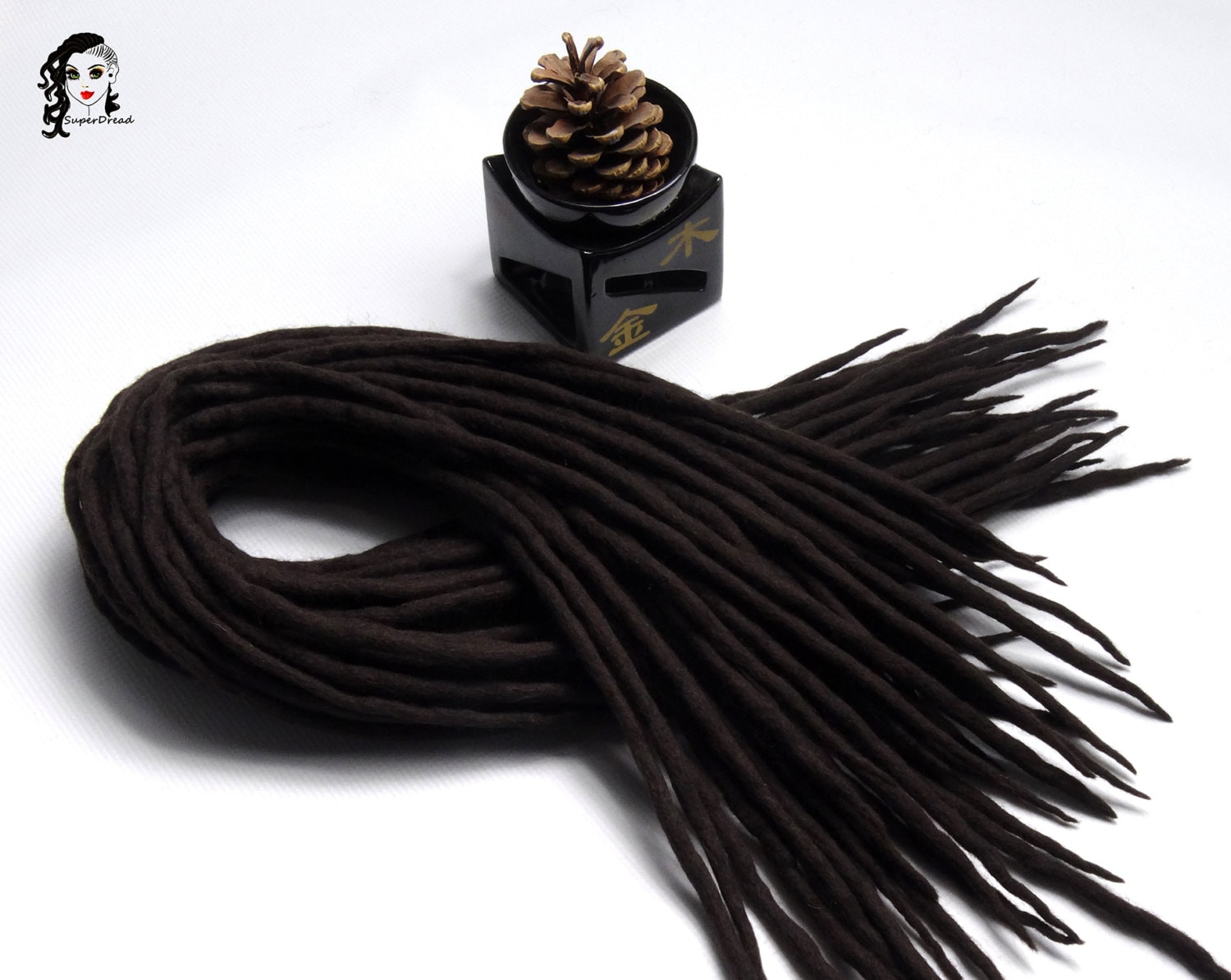 Dunkelbraune Wolle Dreadlocks Doppelseitige Haarverlängerung von Etsy - ElloshopDreads