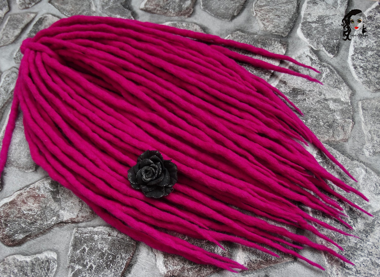 Energievolle Pinke Wolle Dreadlocks Doppelendige Haarverlängerungen von Etsy - ElloshopDreads