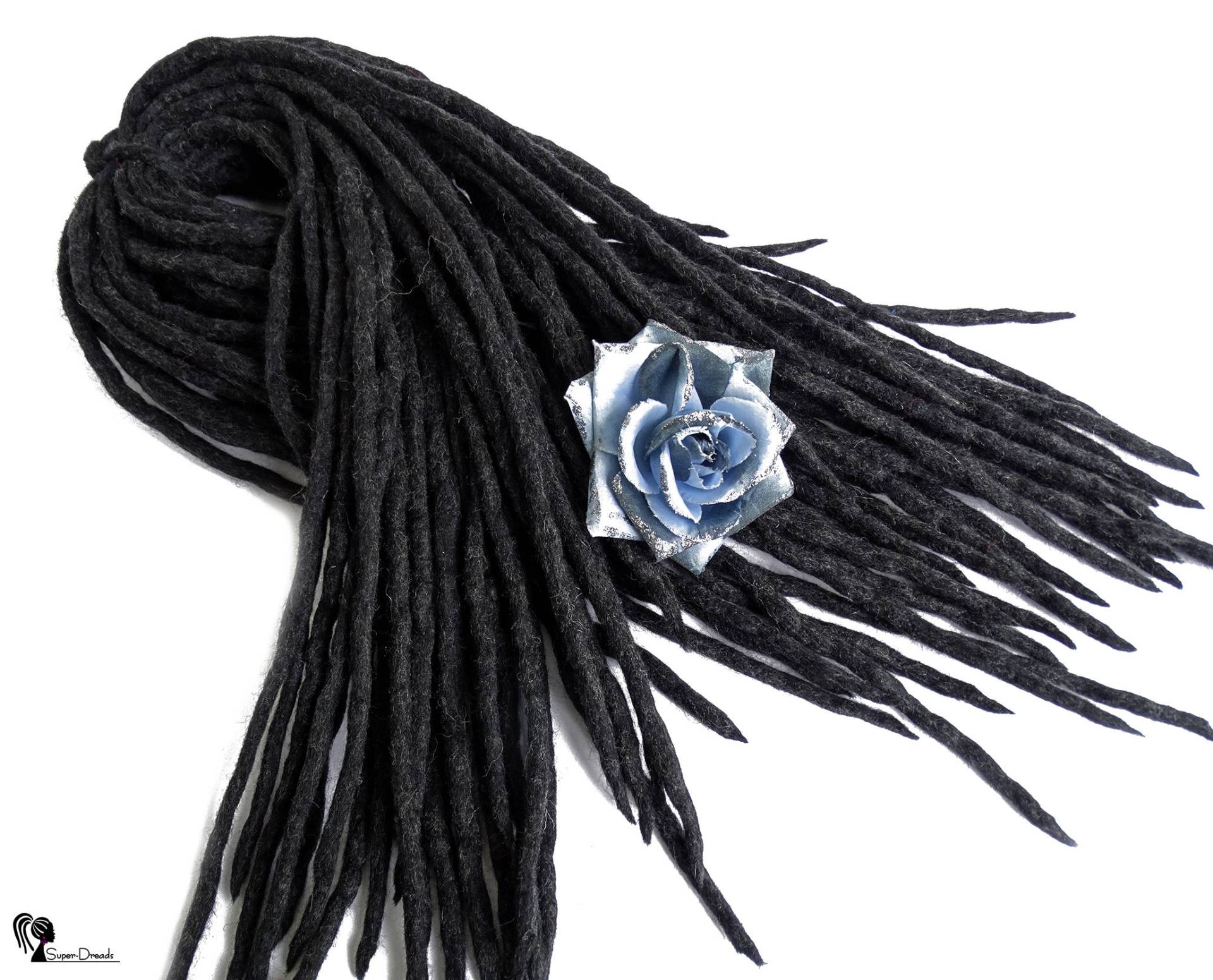 Graphite Night Wolle Dreadlocks Doppelendige Haarverlängerungen von Etsy - ElloshopDreads