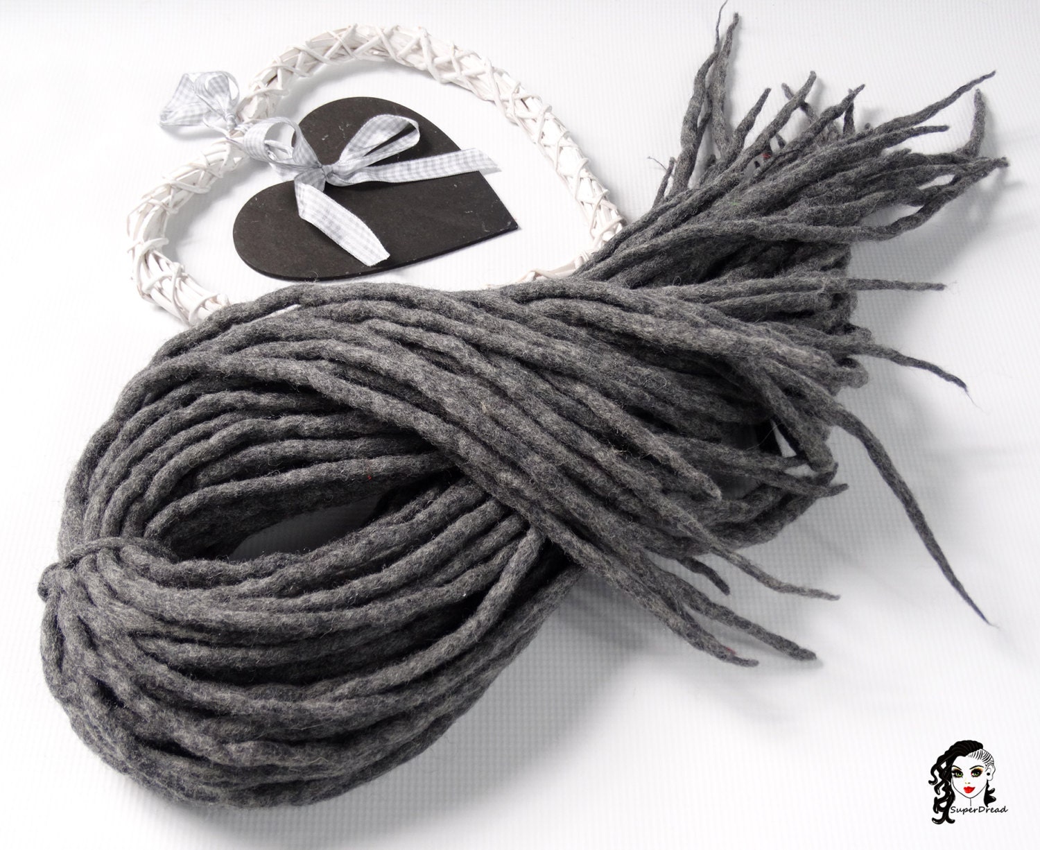 Graue Wolle Dreadlocks Doppelseitige Haarverlängerungen, Komplettes Set von Etsy - ElloshopDreads
