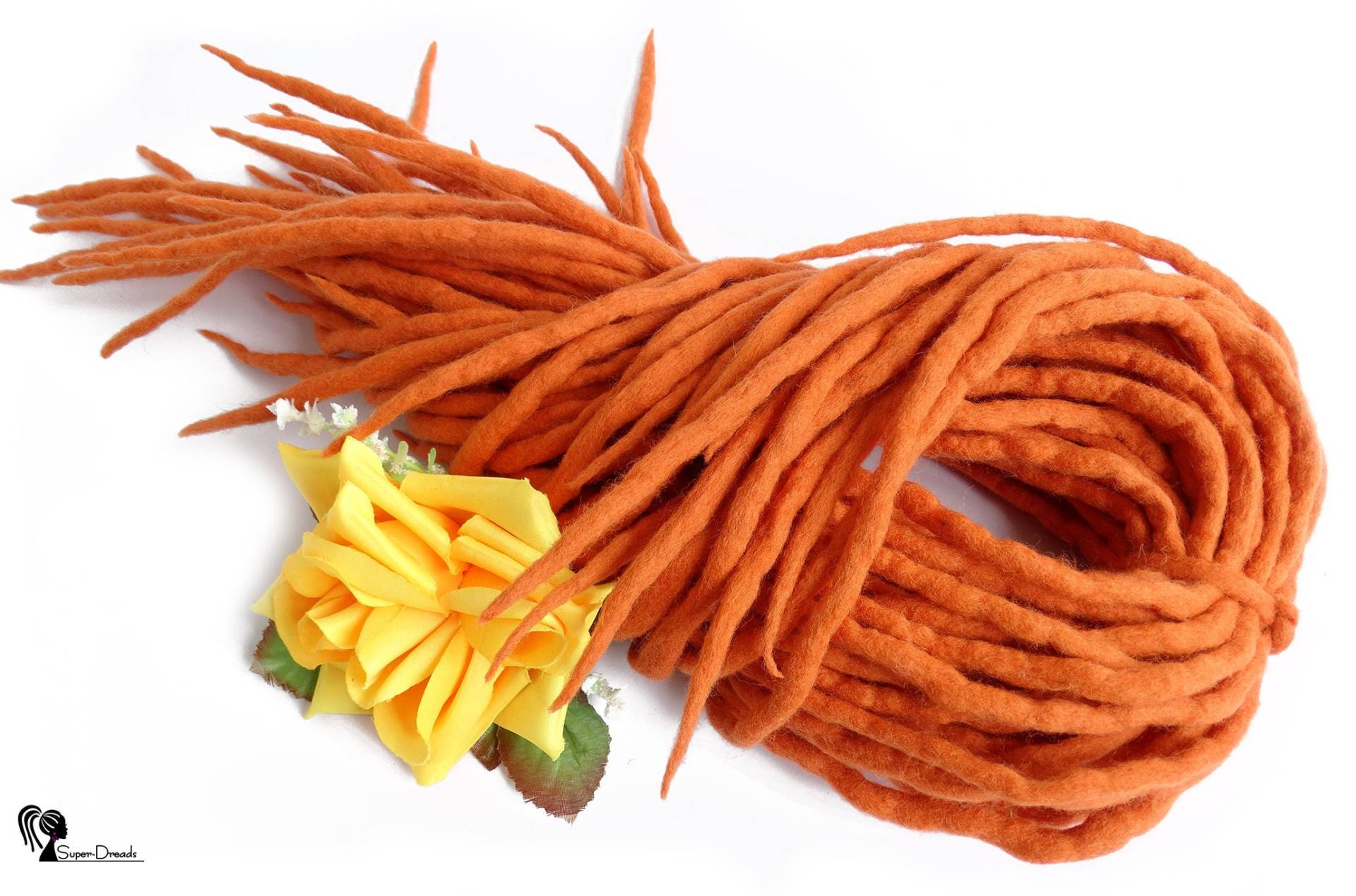 Hell Orange Woll Dreadlocks Doppelseitige Haarverlängerung von Etsy - ElloshopDreads