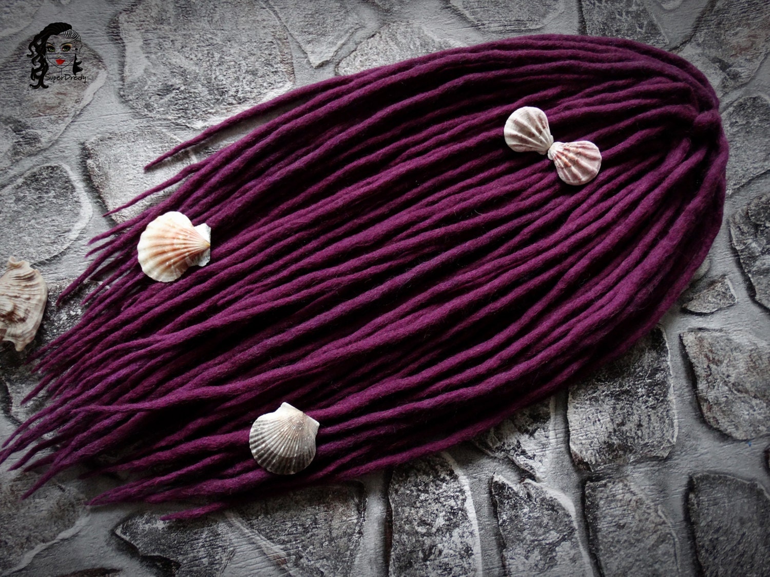 Lila Wolle Dreadlocks Komplettes Set Doppelende Haarverlängerungen von Etsy - ElloshopDreads