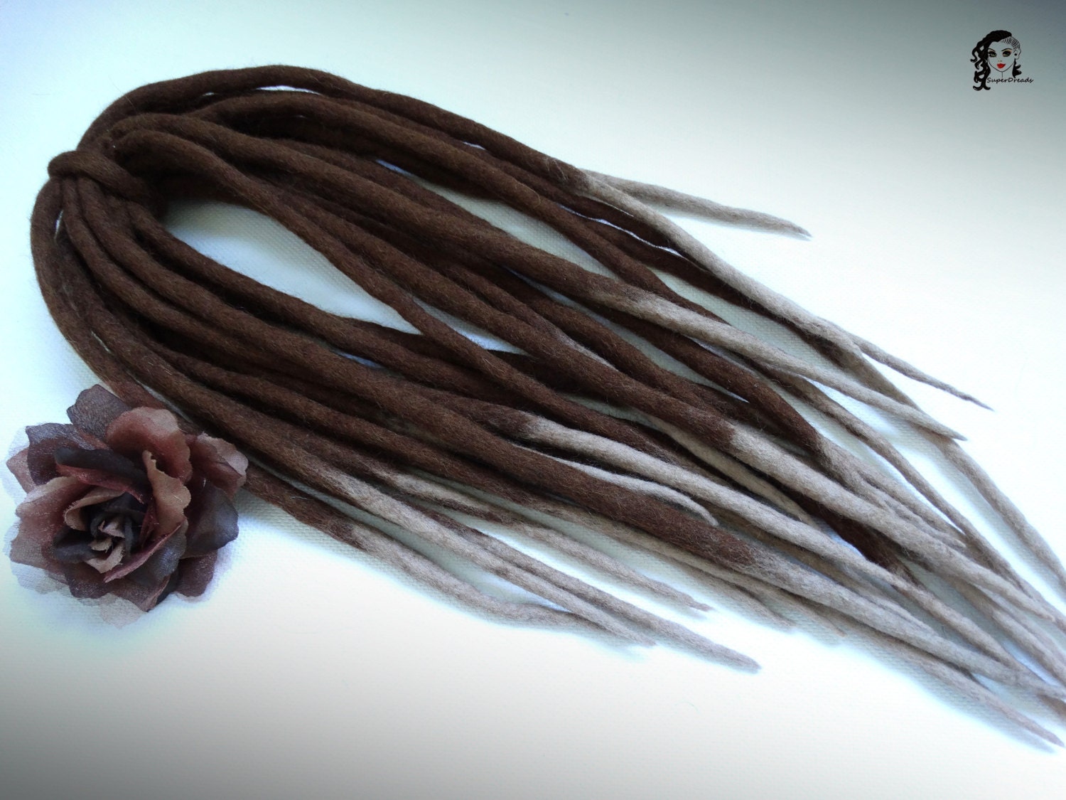 Ombre Braun Blond Wolle Dreadlocks Doppelendige Haarverlängerungen von Etsy - ElloshopDreads