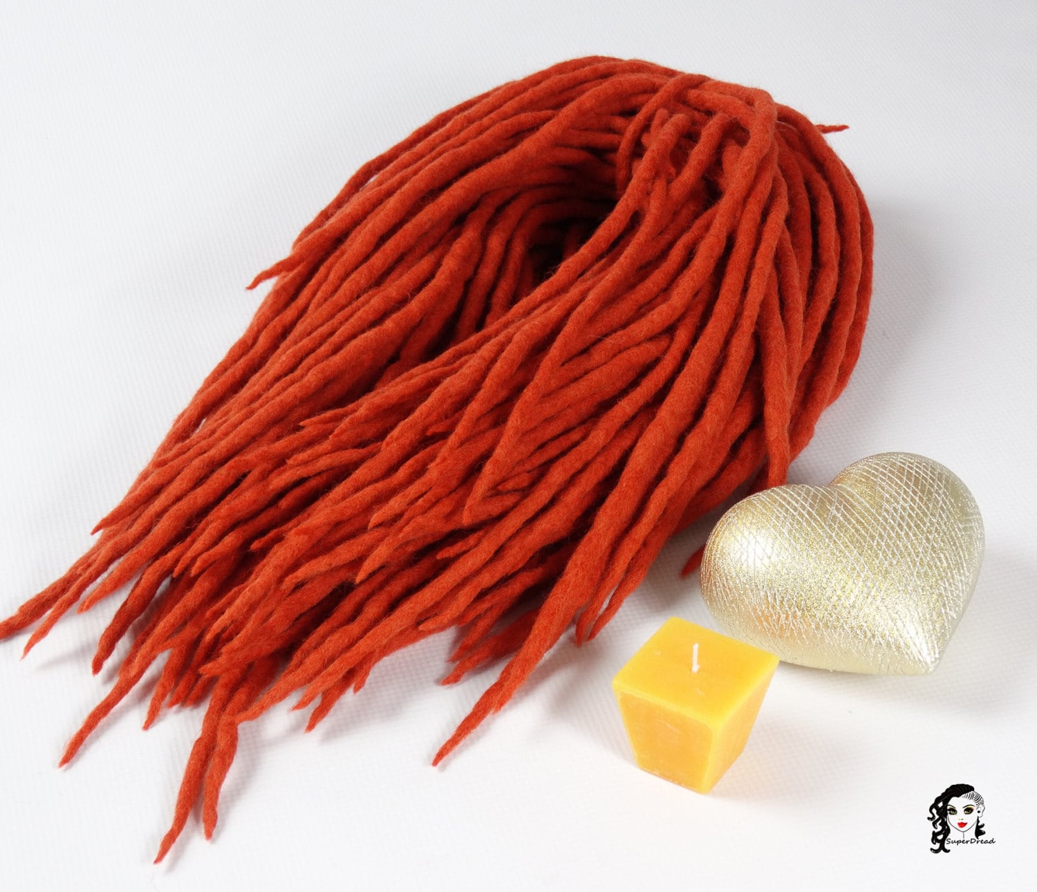 Orange Wolle Dreadlocks Doppelendige Haarverlängerung von Etsy - ElloshopDreads