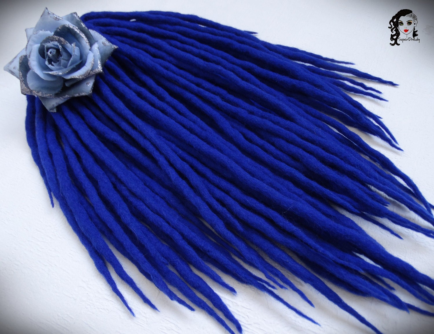 Sapphire Blaue Wolle Dreadlocks De Haarverlängerung von Etsy - ElloshopDreads