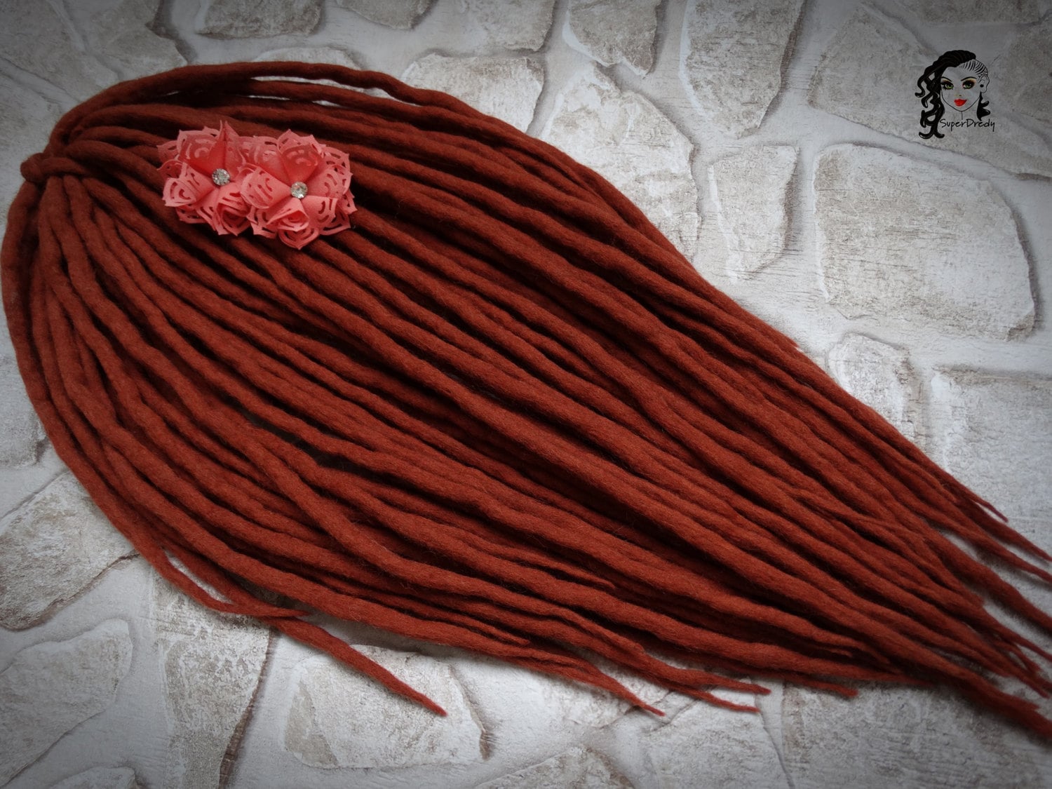 Wolle Dreadlocks Dark Ginger Terra, Doppelseitige De Haarverlängerungen von Etsy - ElloshopDreads