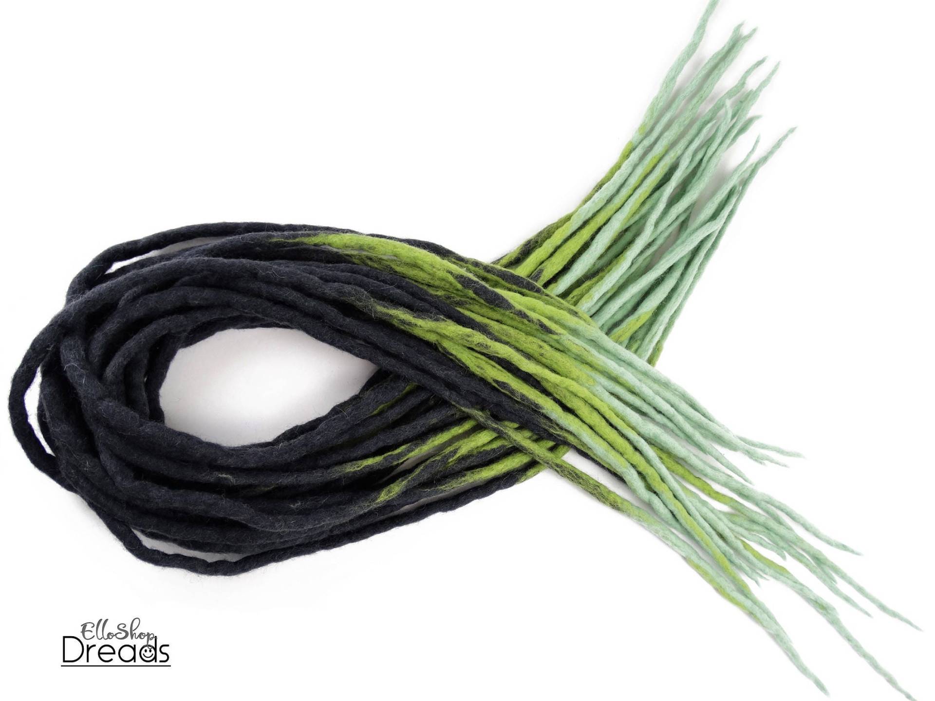 Wolle Dreadlocks Dreads Set De Granit Grün Mint Doppel Endete Dread von Etsy - ElloshopDreads