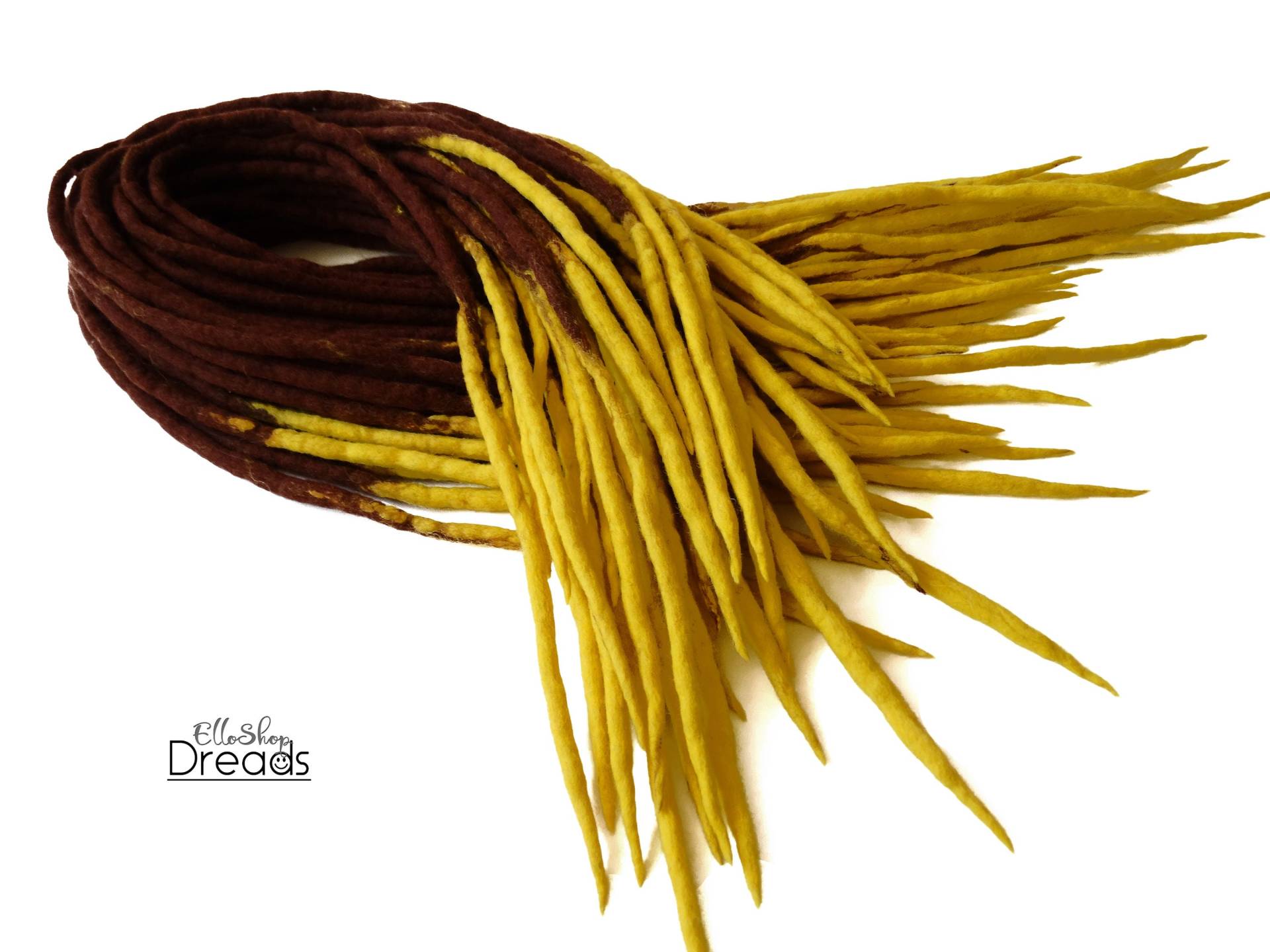 Wolle Dreadlocks Dreads Set De Ombre Kastanie Zitrone Doppel Endete Dread von Etsy - ElloshopDreads