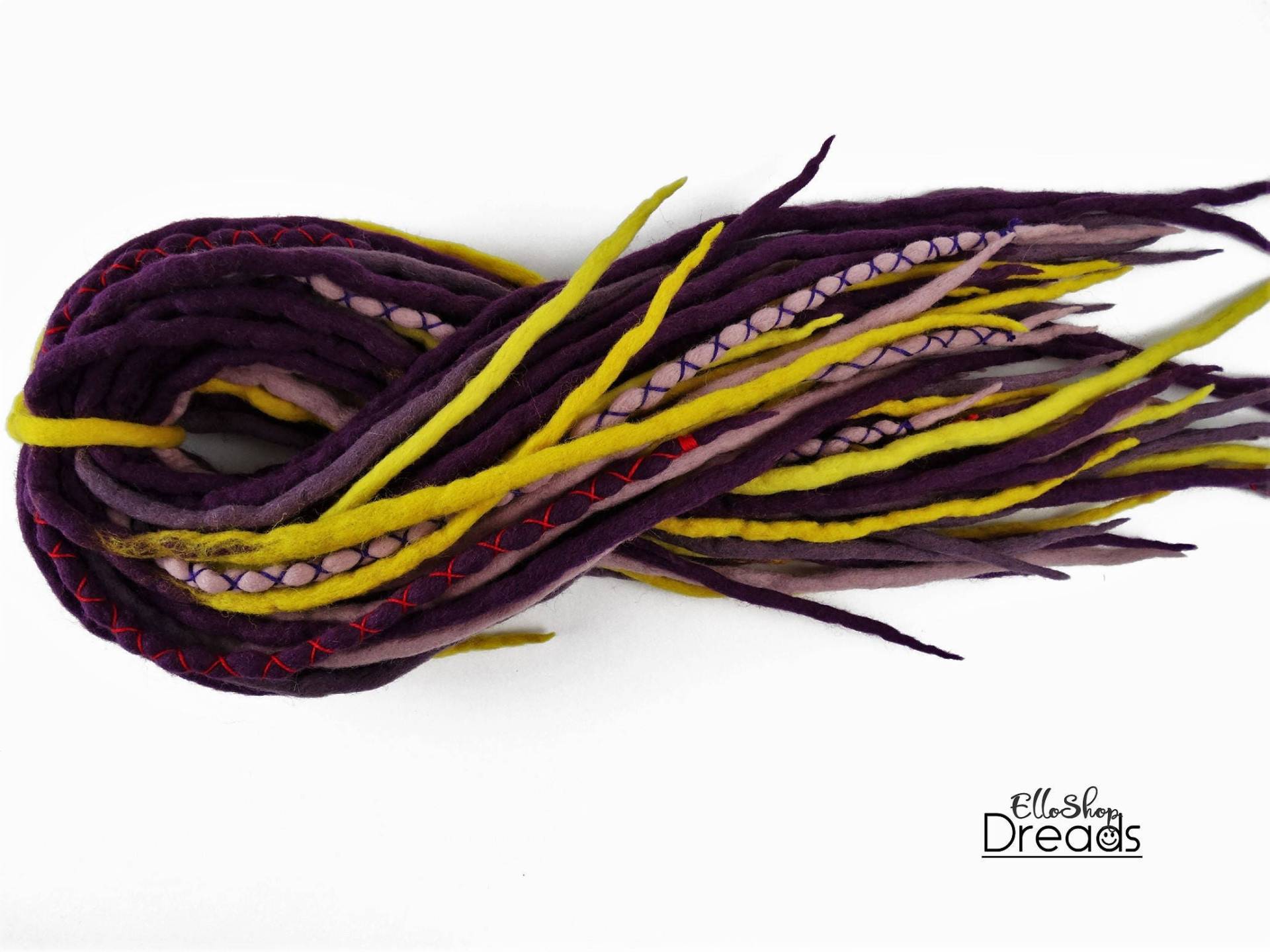 Wolle Dreadlocks Dreads Voller Set De Farbe Mix 1 Doppel Endete Dread von Etsy - ElloshopDreads