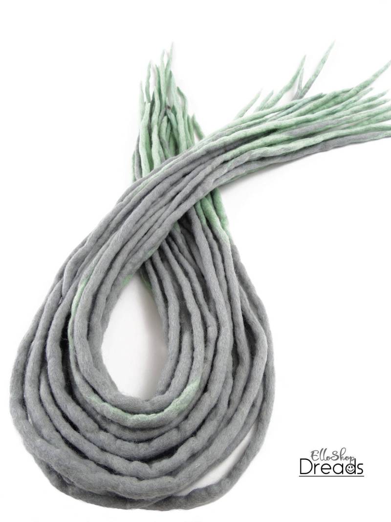 Wolle Dreadlocks Dreads Voller Set De Ombre Grau Grün Doppel Endete Dread von Etsy - ElloshopDreads