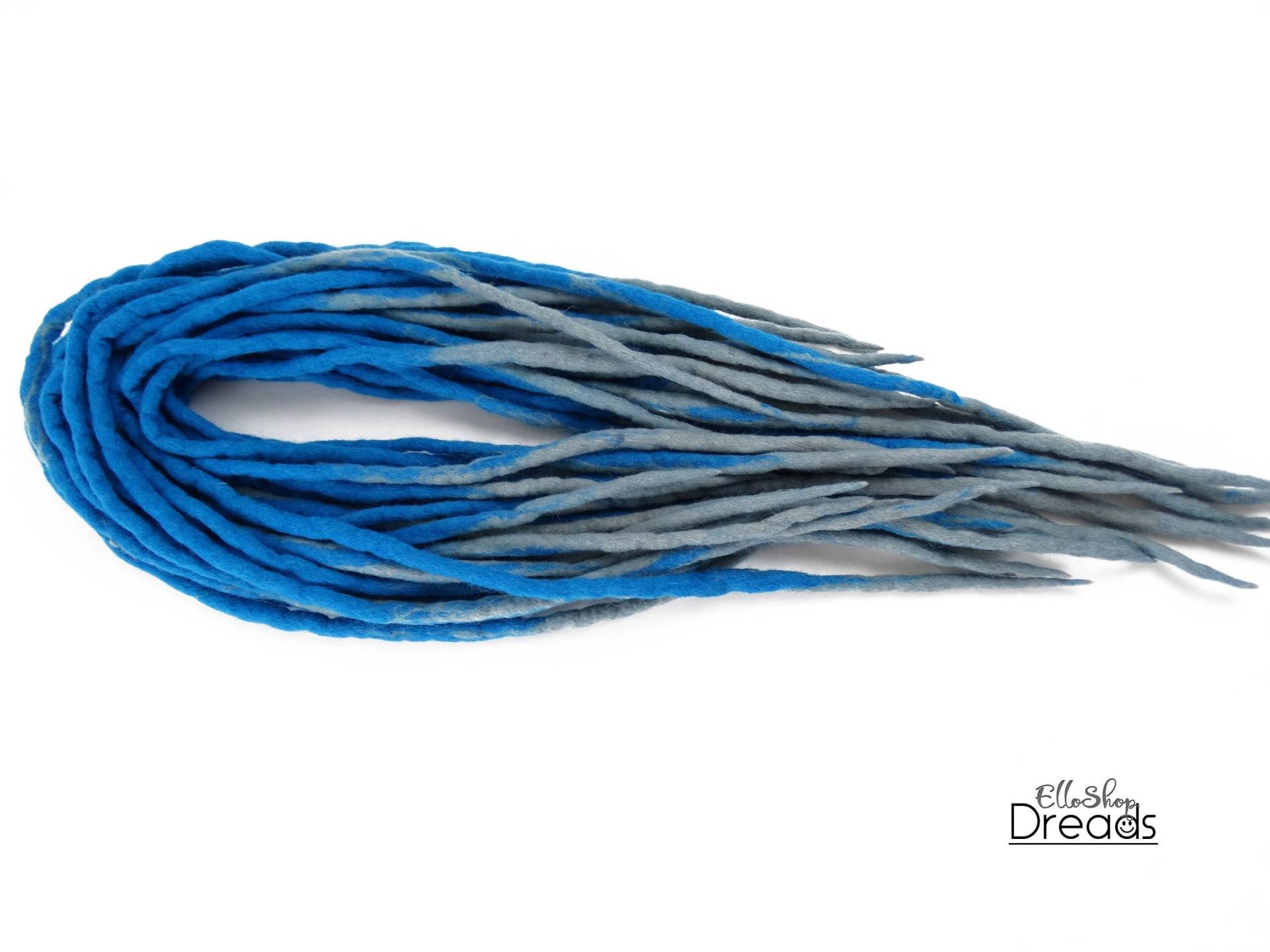 Wolle Dreadlocks Dreads Voller Set De Turkus Grau Doppel Endete von Etsy - ElloshopDreads
