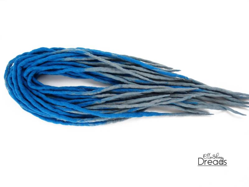 Wolle Dreadlocks Dreads Voller Set De Turkus Grau Doppel Endete von Etsy - ElloshopDreads