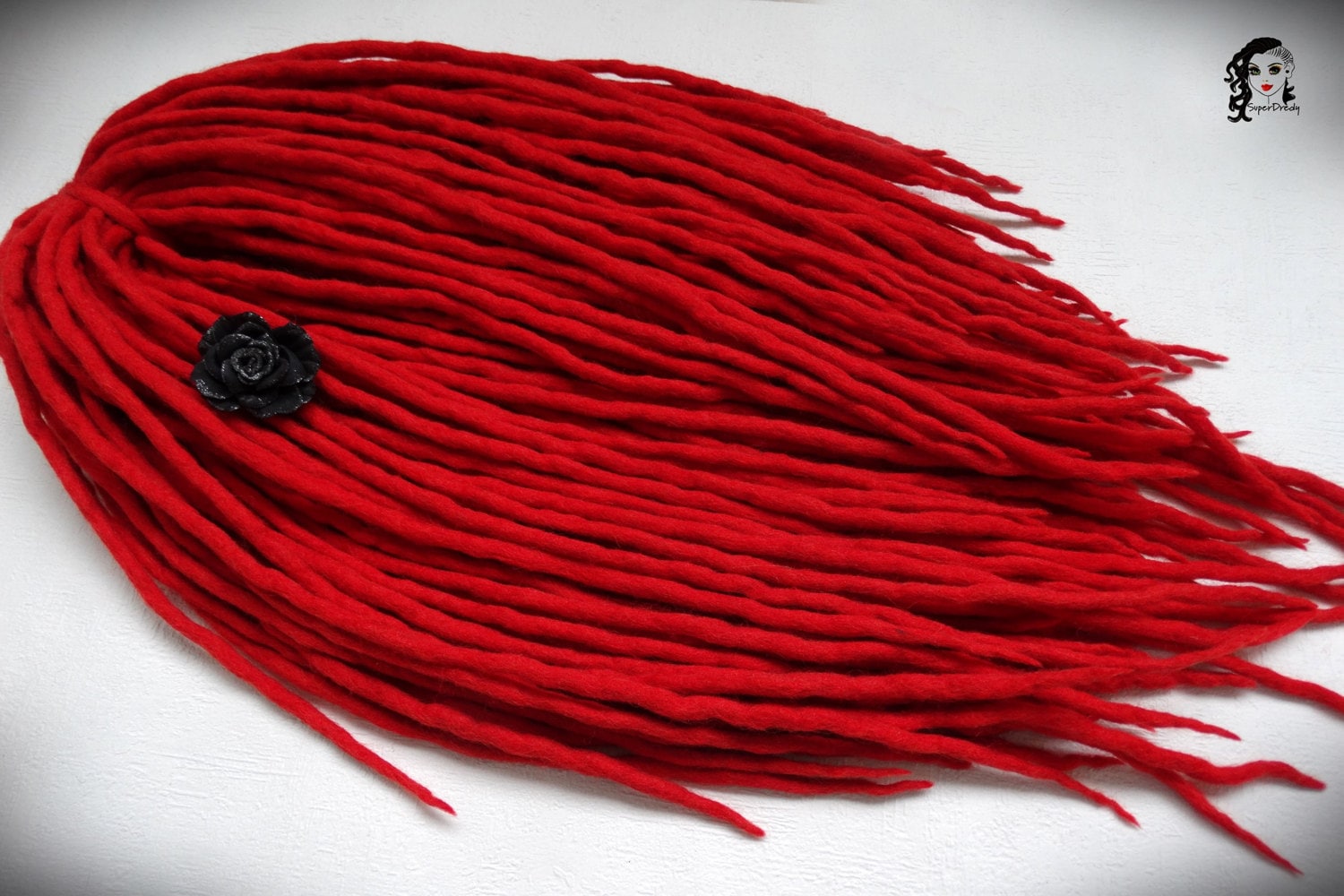 Wolle Dreadlocks Dreads Vollständiges Set De Leuchtend Rote Doppelende Haarverlängerungen von Etsy - ElloshopDreads