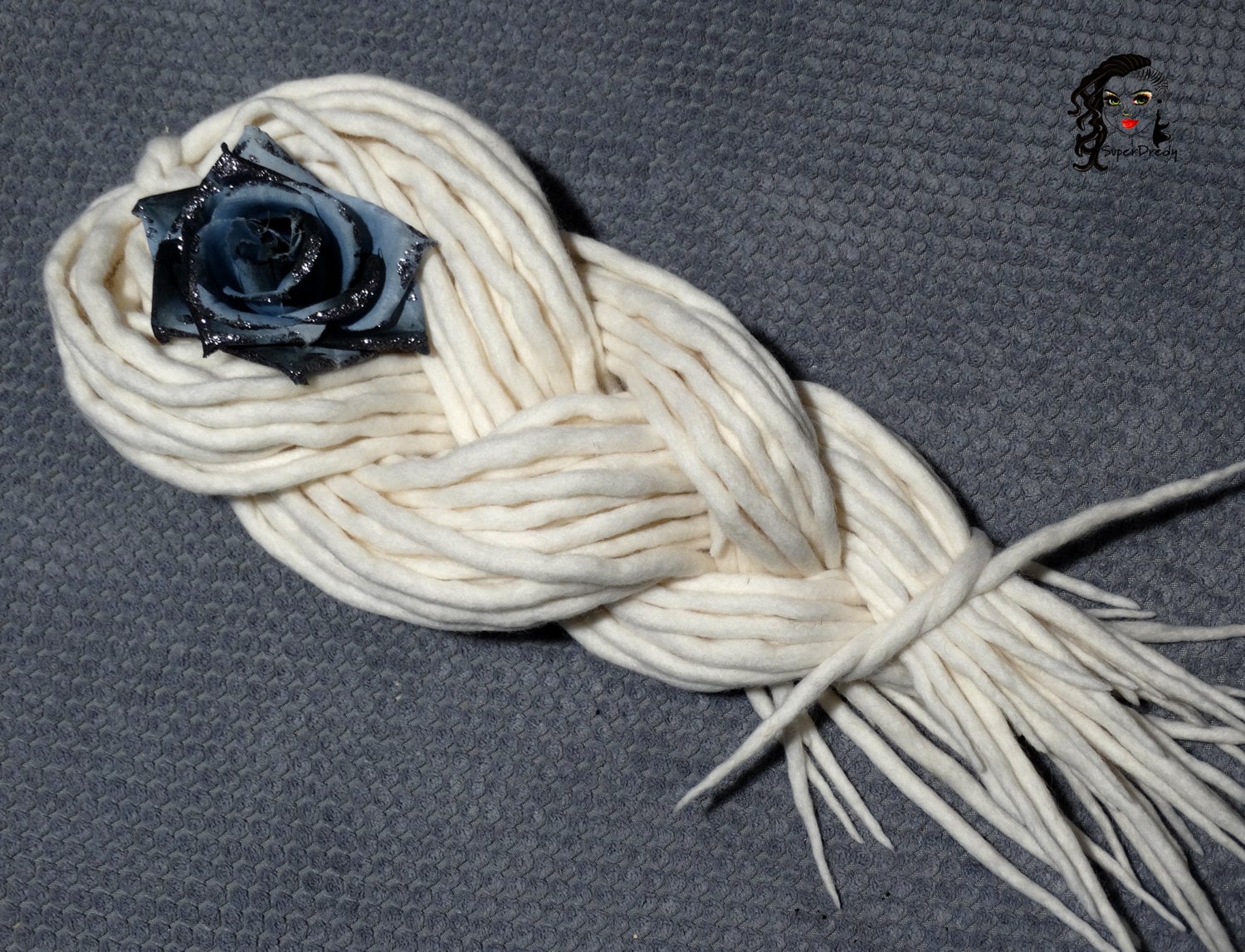 Wolle Dreadlocks Dreads Weiß De Dread Vollständiges Set Doppelseitige Haarverlängerungen von Etsy - ElloshopDreads
