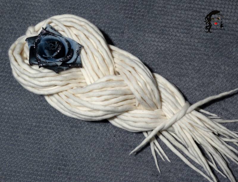 Wolle Dreadlocks Dreads Weiß De Dread Vollständiges Set Doppelseitige Haarverlängerungen von Etsy - ElloshopDreads