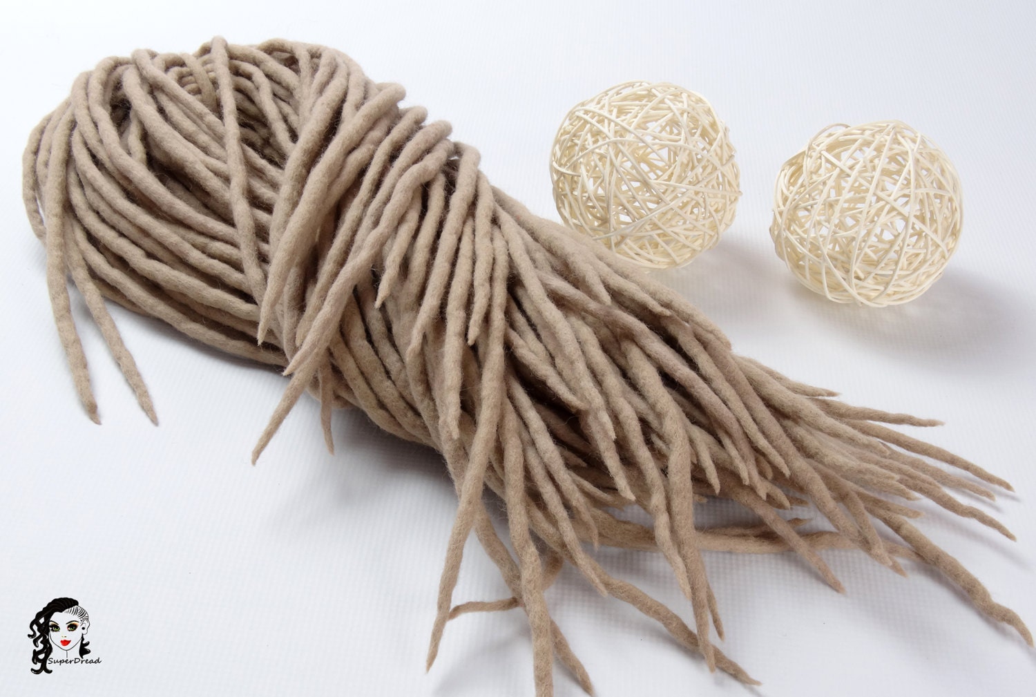Wolle Dreadlocks Dunkelblonde Beige De Hair-Extrationen von Etsy - ElloshopDreads