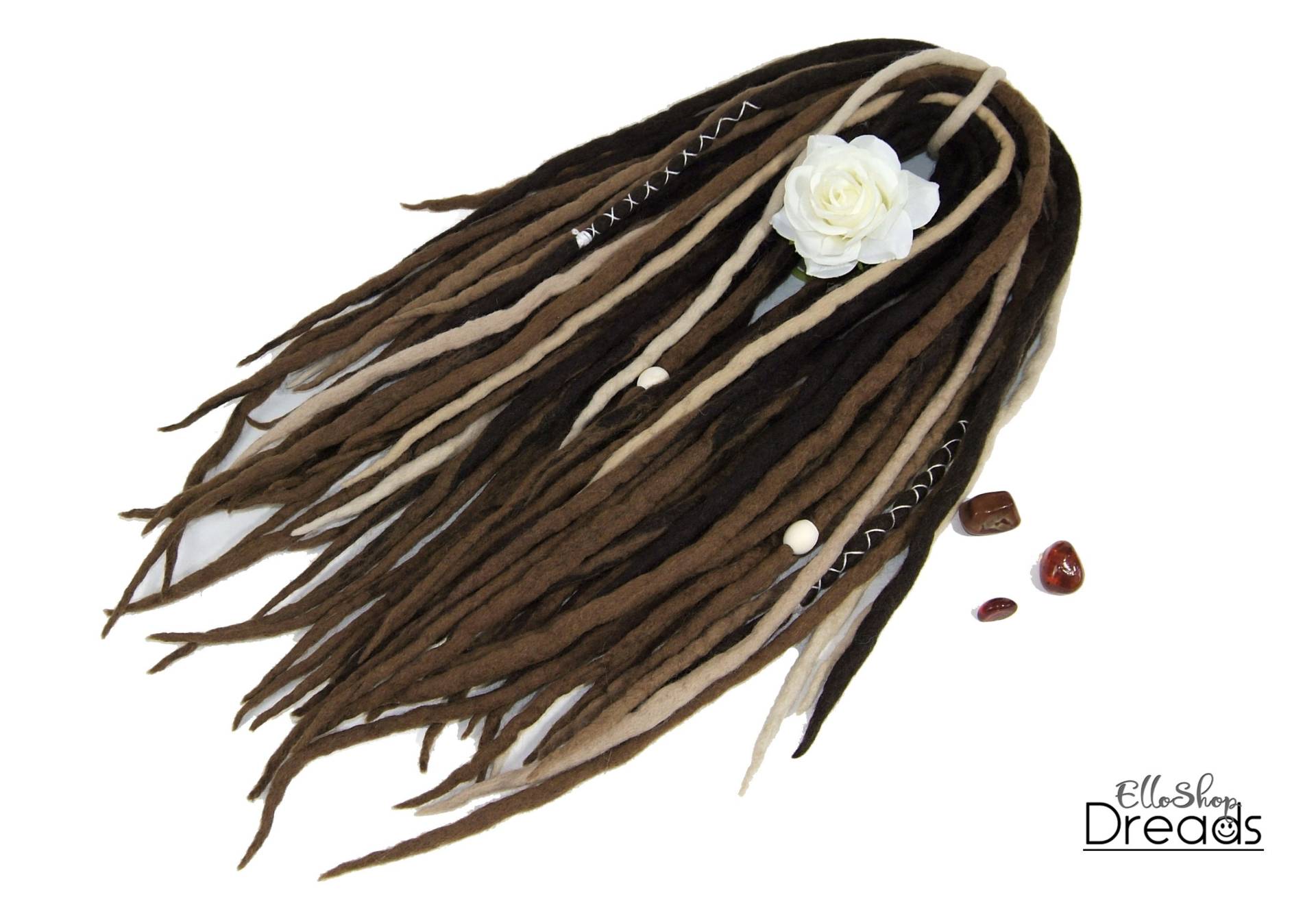 Wolle Dreadlocks Erweiterungen Braun Blondes Ombre, Viking Style, Double Ended von Etsy - ElloshopDreads