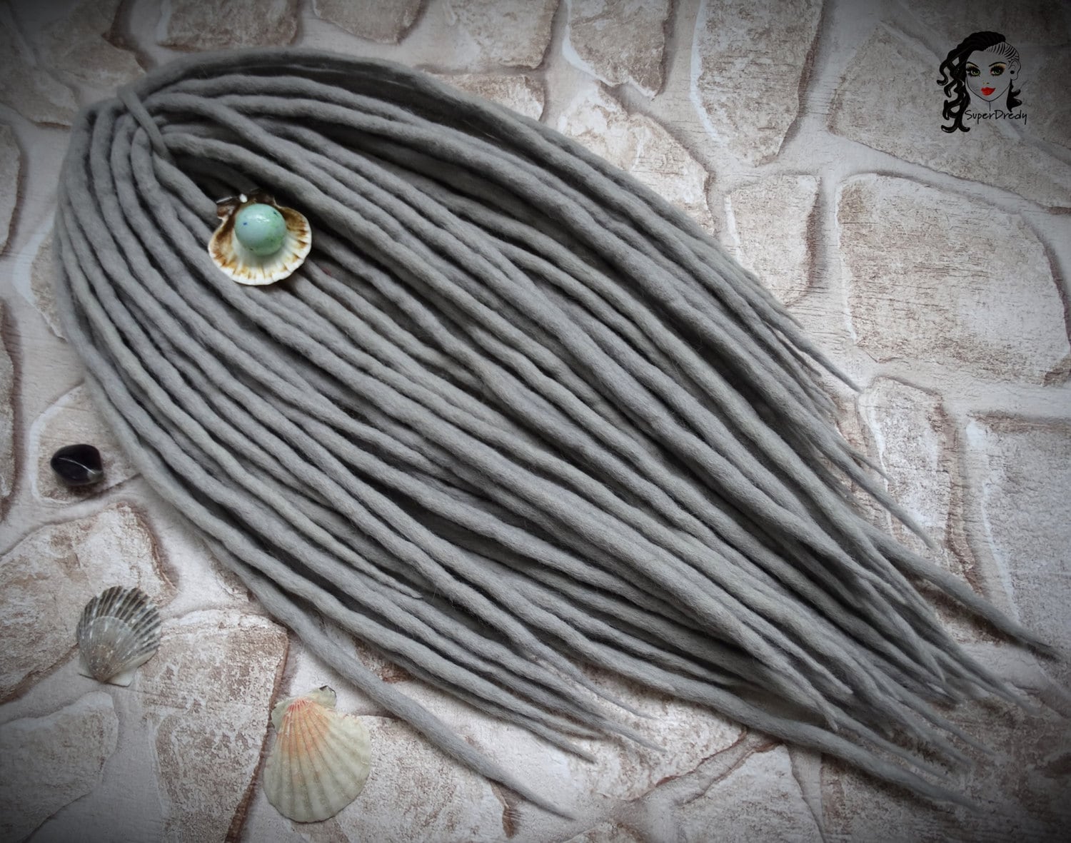 Wolle Dreadlocks Hellgraue Doppelende Haarverlängerungen von Etsy - ElloshopDreads