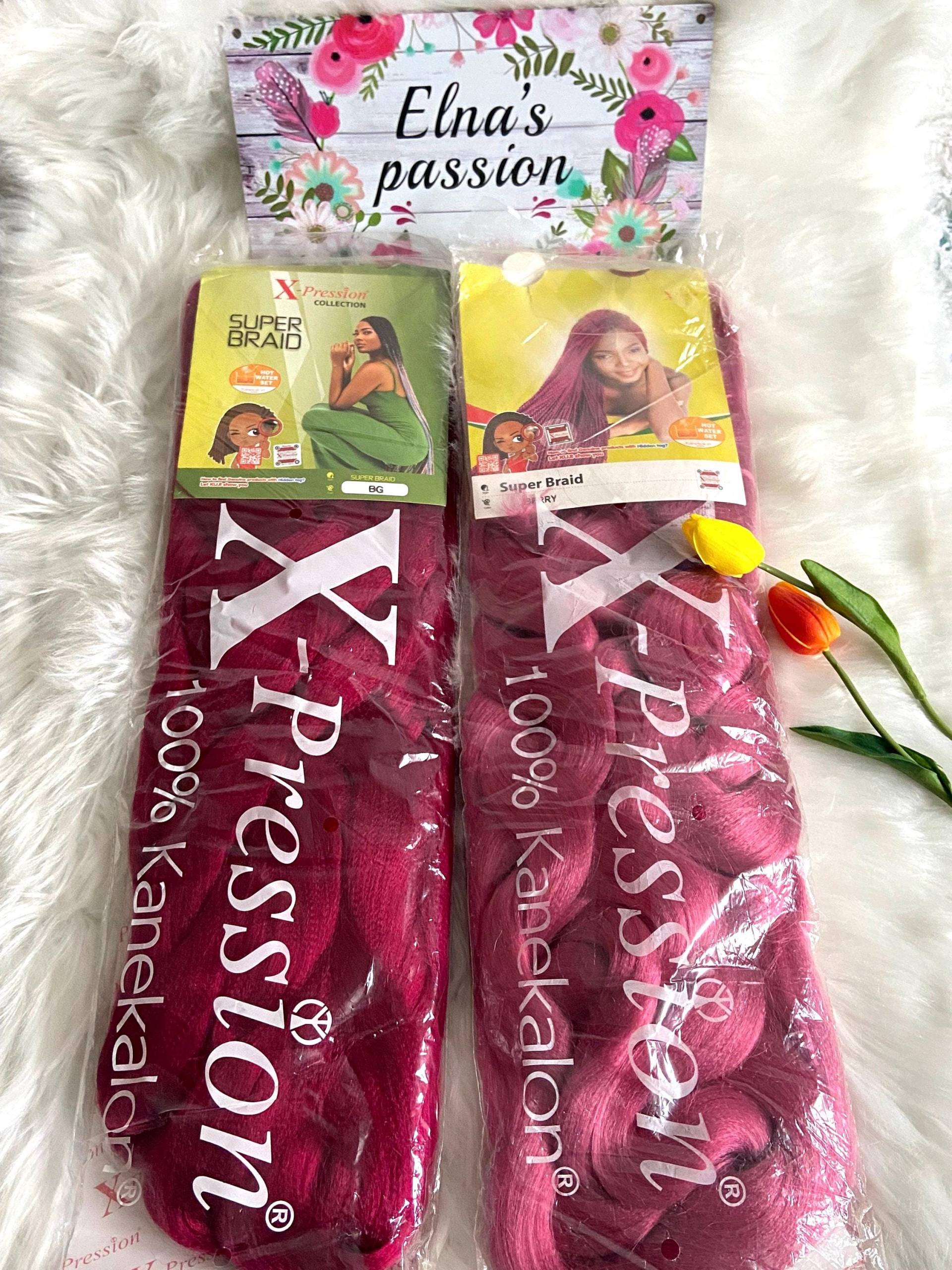 Original 100% Kanekalon X-Pression Flechthaarverlängerung Super Braid 100" 330G Original 100% Kanekalon X-Pression Flechthaarverlängerung Super Braid 100" 330G von Etsy - Elnaspassion