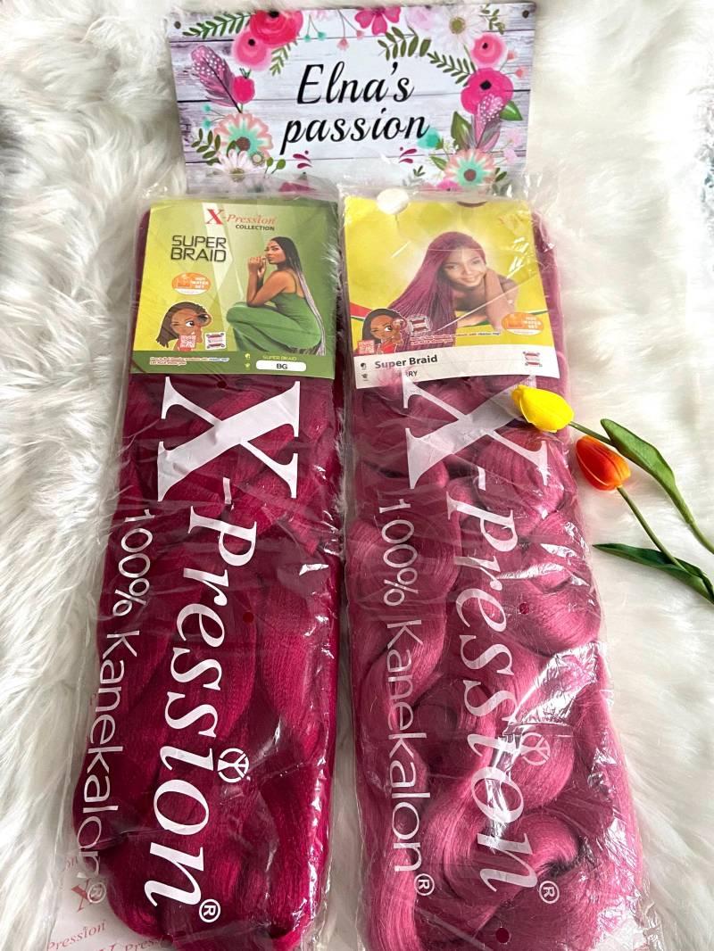 Original 100% Kanekalon X-Pression Flechthaarverlängerung Super Braid 100" 330G von Etsy - Elnaspassion