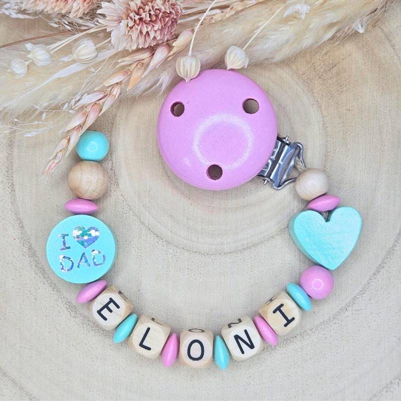 Personalisierte Schnullerkette Mit Namen, Baby Geschenk Wende Holzperle I Love Mom/Dad Personalisierte Schnullerkette Mit Namen, Baby Geschenk Wende Holzperle I Love Mom/Dad von Etsy - EloniShop