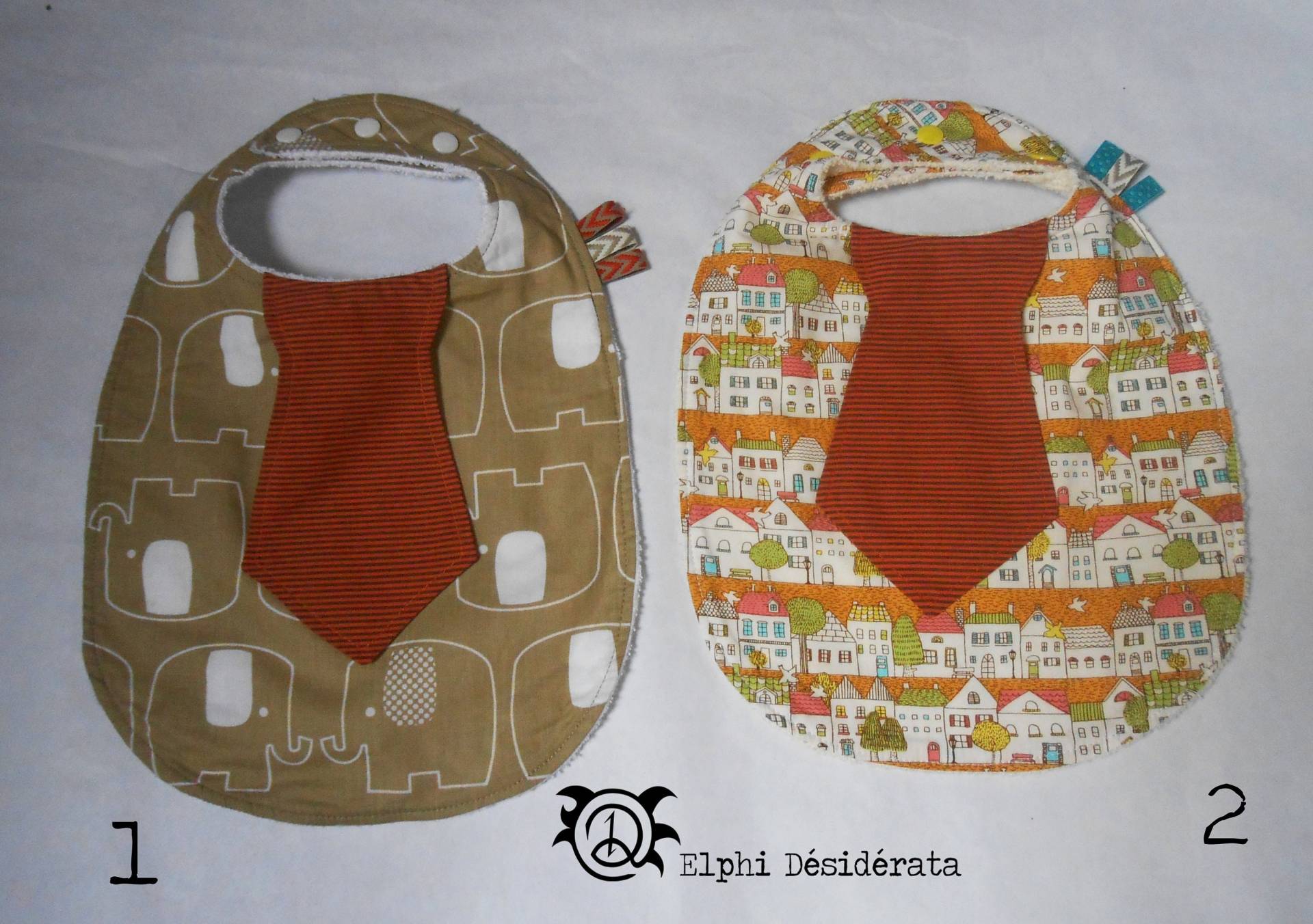 Claudine Kragen Lätzchen Oder Krawatte Elefantenmuster Haus Verstellbares Für Baby Retro Geburtsgeschenk Original von Etsy - ElphidesiderataFr