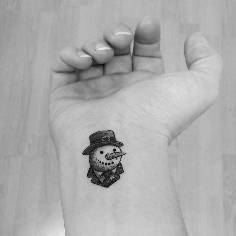 2 Temporäre Tattoos Schneemänner/Vergängliche Tattoo Fake Schwarz Weihnachten Hut von Etsy - ElyZeSHOP