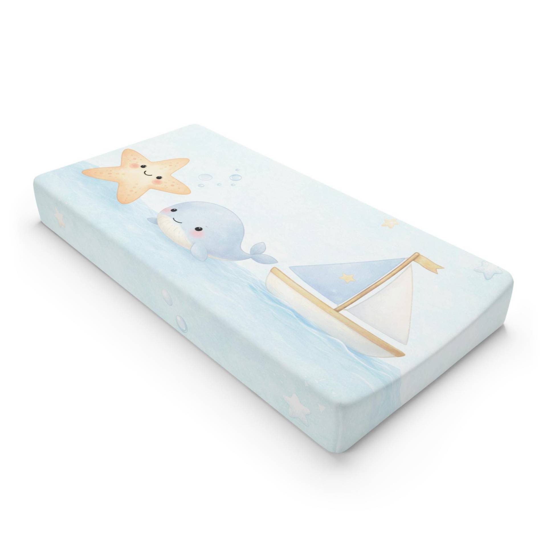 Nautical Nursery Changing Pad Cover | Whale & Starfish Sailboat Ocean Print, Watercolor Baby Mat Nautical Nursery Changing Pad Cover | Whale & Starfish Sailboat Ocean Print, Watercolor Baby Mat von Etsy - EmberEdenStudio