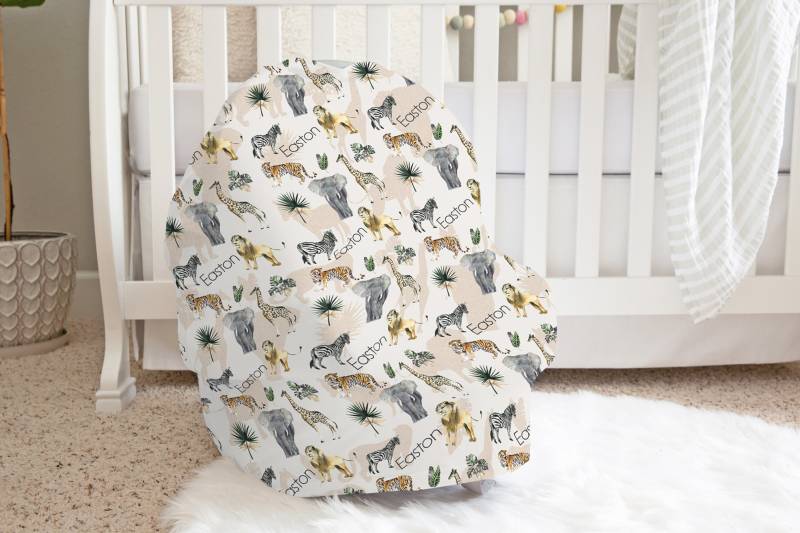 Baby-Autositzbezug, Autositz-Baldachin Mädchen, Personalisierter Safari-Autositzbezug, Baby-Autositzbezug Für Jungen, Muttergeschenk, Stillbezug von Etsy - EmpoweringDecor