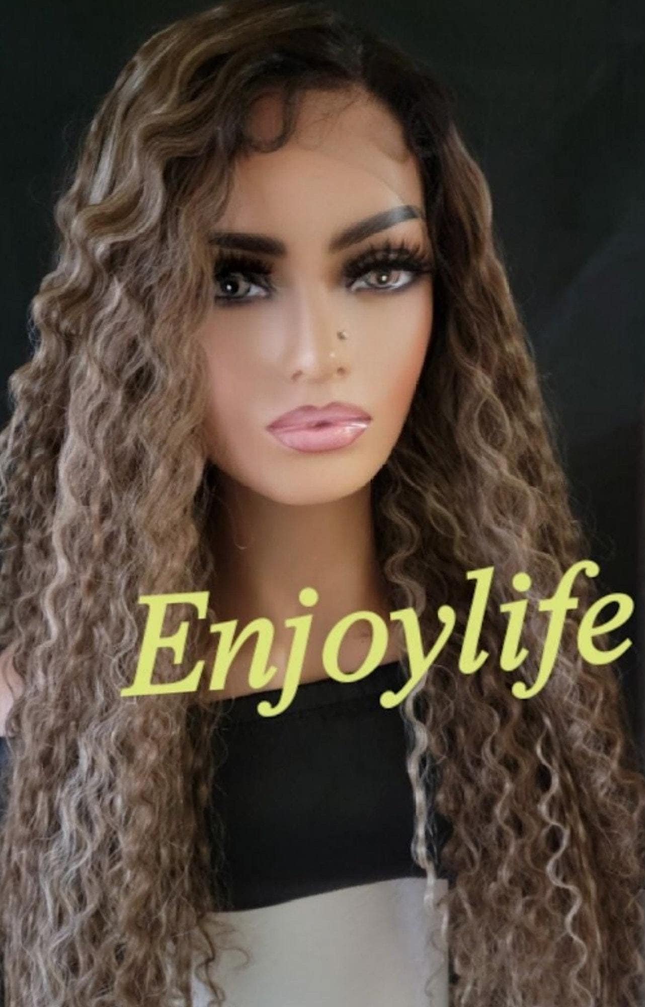 Braun Blonde Hervorgehobene Gewellte Spitze Vorne H.d Perücke von Etsy - Enjoylifewigs