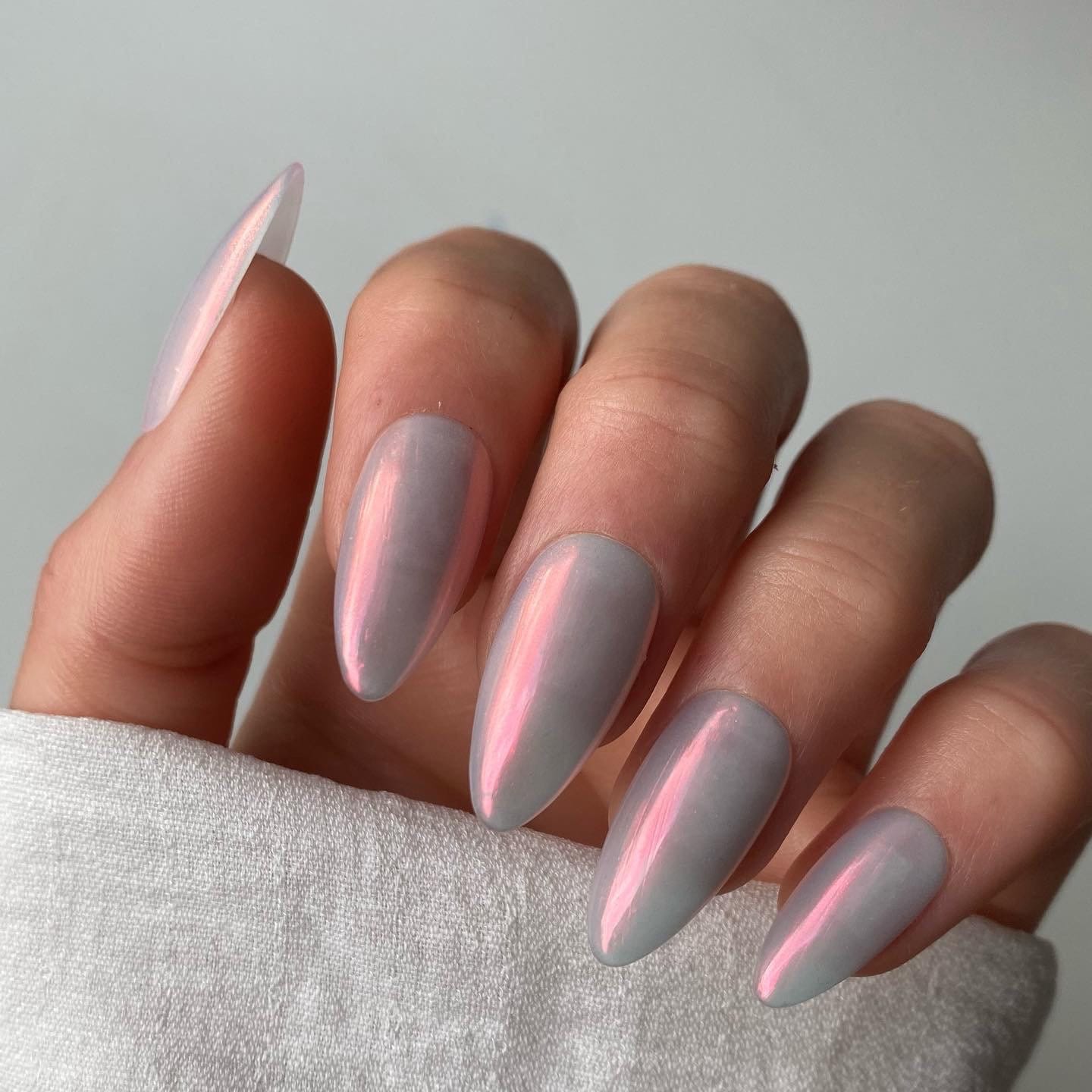 Benutzerdefinierte Press-On-Nägel Mit Perlen | Glasierte Luxuriöse Falsche Nägel Perlglanz Pink Stick On von Etsy - Enroutenails