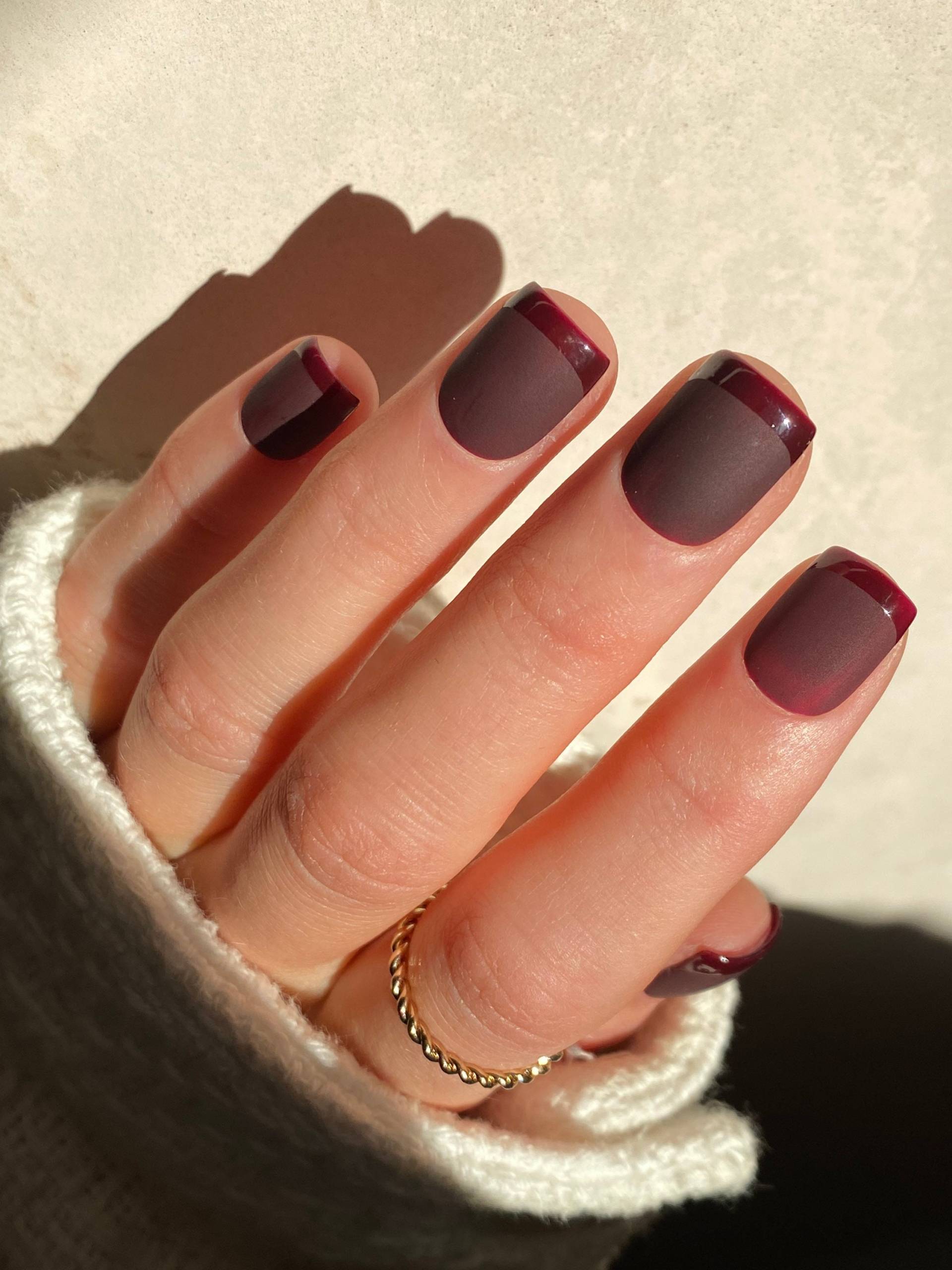 Matte Burgund Mit Glänzenden Spitzen Benutzerdefinierte Press On Nails | Halloween Falsche Nägel Tiefroter Aufkleber Matte Burgund Mit Glänzenden Spitzen Benutzerdefinierte Press On Nails | Halloween Falsche Nägel Tiefroter Aufkleber von Etsy - Enroutenails