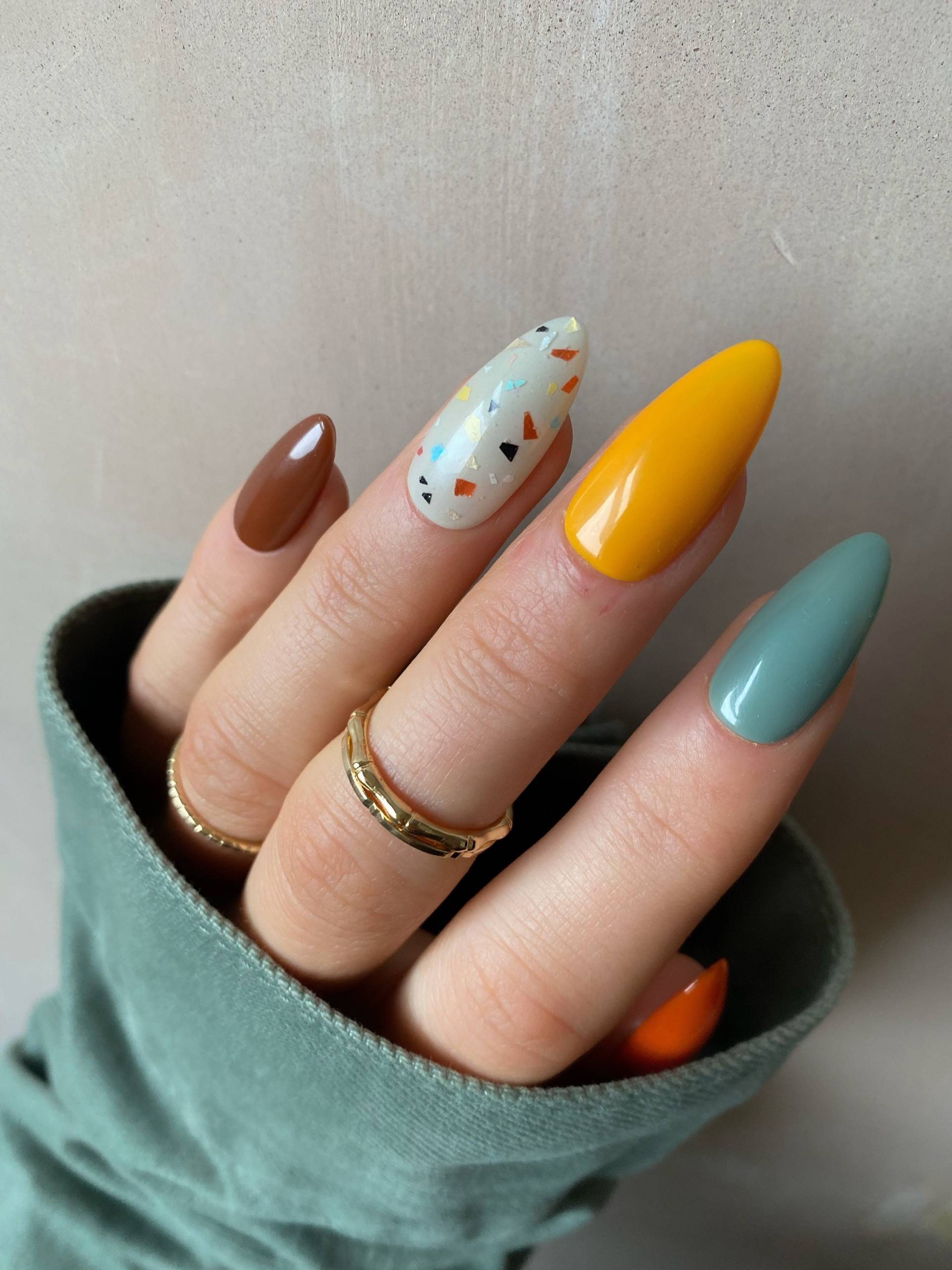 Terrazzo Benutzerdefinierte Drücken Sie Auf Die Nägel | Herbst Winter Stick On Herbstbraune Terrazzo Benutzerdefinierte Drücken Sie Auf Die Nägel | Herbst Winter Stick On Herbstbraune von Etsy - Enroutenails