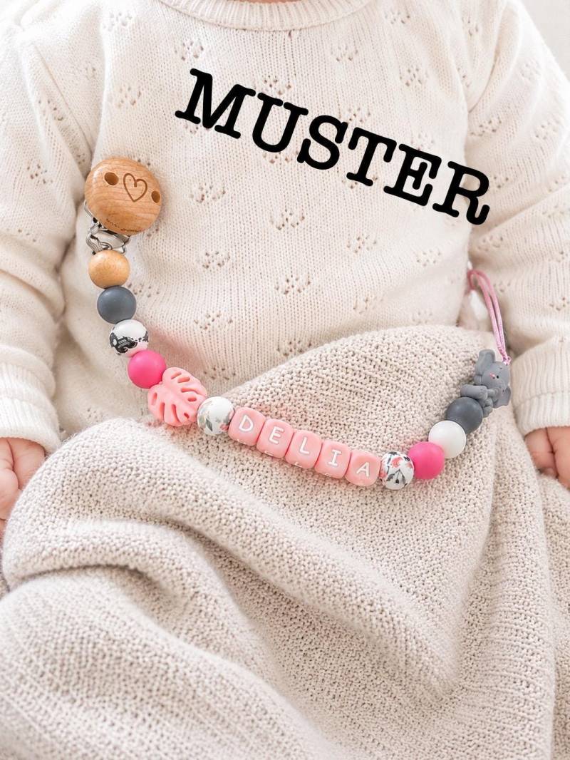 Personalisierte Schnullerkette „Delia" | Individuelles Babygeschenk Beispiel/Muster Personalisierte Schnullerkette „Delia" | Individuelles Babygeschenk Beispiel/Muster von Etsy - ErfolgMitStyle