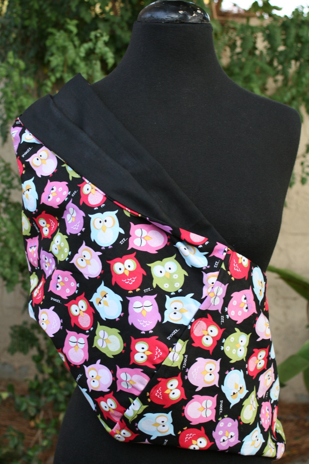 Babytragetuch Eulen Auf Schwarz - Zweiter Artikel Wird Kostenlos Geliefert von Etsy - Essiedesigns