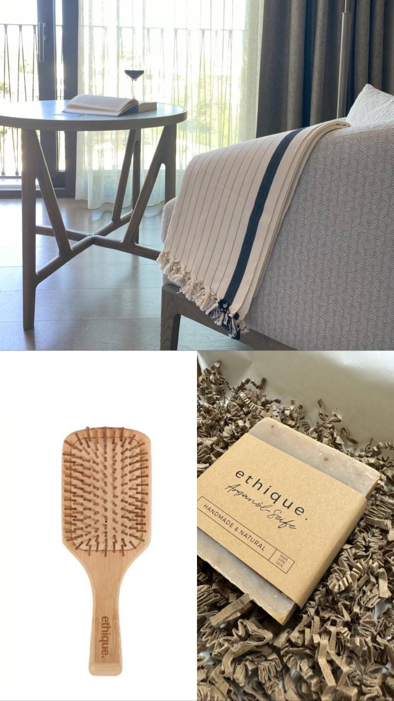 Turkish Towel Gift Set - 100x180 cm Cotton Pestemal Bamboo Brush Natural Soap Sustainable Spa Beach & Hamam von Etsy - EthiqueDeutschland