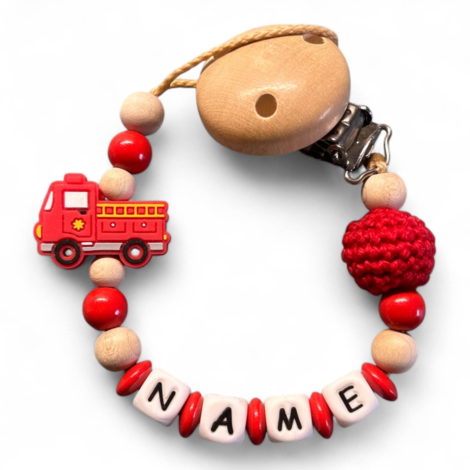 Nuckelkette Schnullerkette Feuerwehr Mit Namen Und Häkelperle Nuckelkette Schnullerkette Feuerwehr Mit Namen Und Häkelperle von Etsy - EulenshopVonBiene