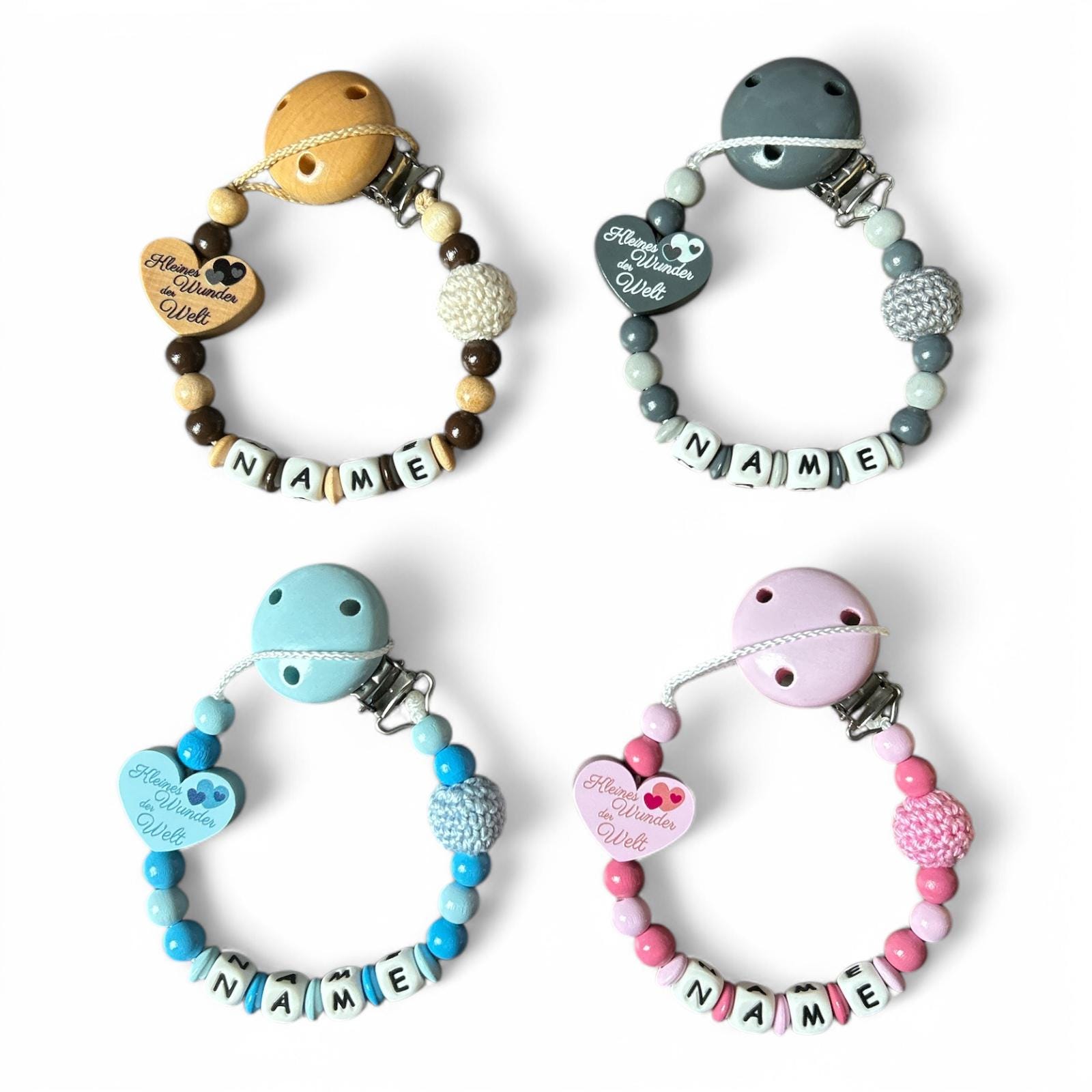 Nuckelkette Schnullerkette Herz Kleines Wunder Der Welt Mit Namen Und Häkelperle Nuckelkette Schnullerkette Herz Kleines Wunder Der Welt Mit Namen Und Häkelperle von Etsy - EulenshopVonBiene